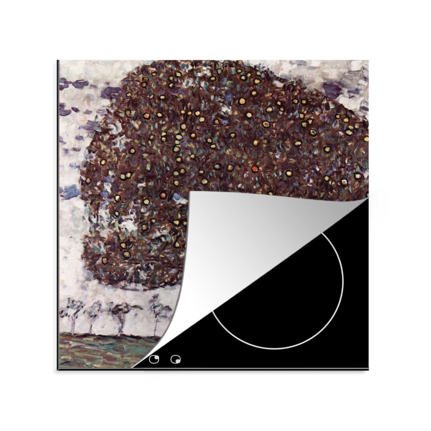 MuchoWow Herdblende-/Abdeckplatte Apfelbaum II - Gustav Klimt, Vinyl, (1 tlg), 78x78 cm, Ceranfeldabdeckung, Arbeitsplatte für küche