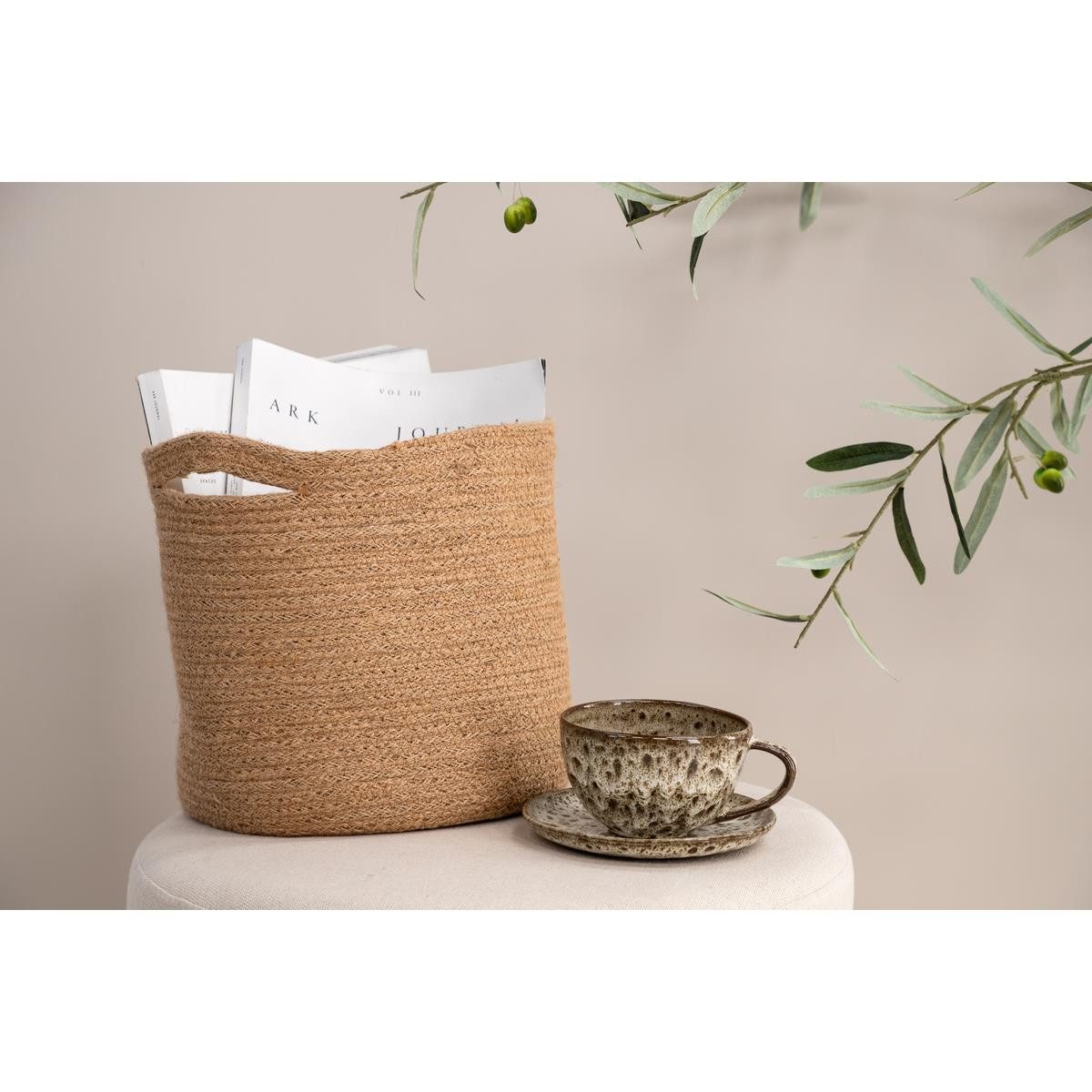 BOURGH Dekokorb Korb BANGALORE Ø26cm - Aufbewahrung Dekoration und Wäschekorb