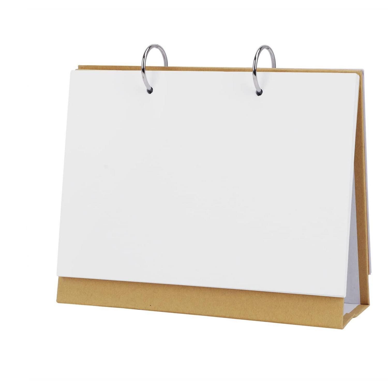 LuxusKollektion Notizbuch Tischkalender DIN A5 Blanko Kraftpapier Ringbuch