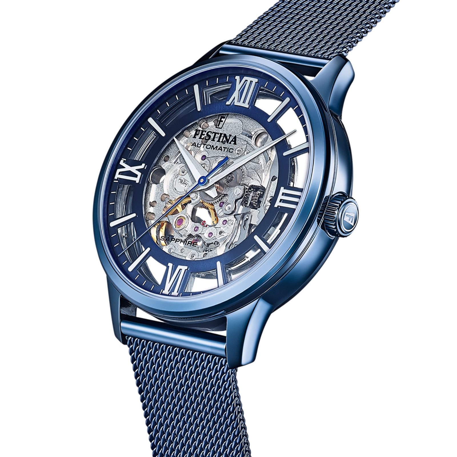 Festina Automatikuhr Festina Herrenuhr Automatik, (Analoguhr), Herren Armbanduhr rund, Edelstahlarmband silber, Elegant