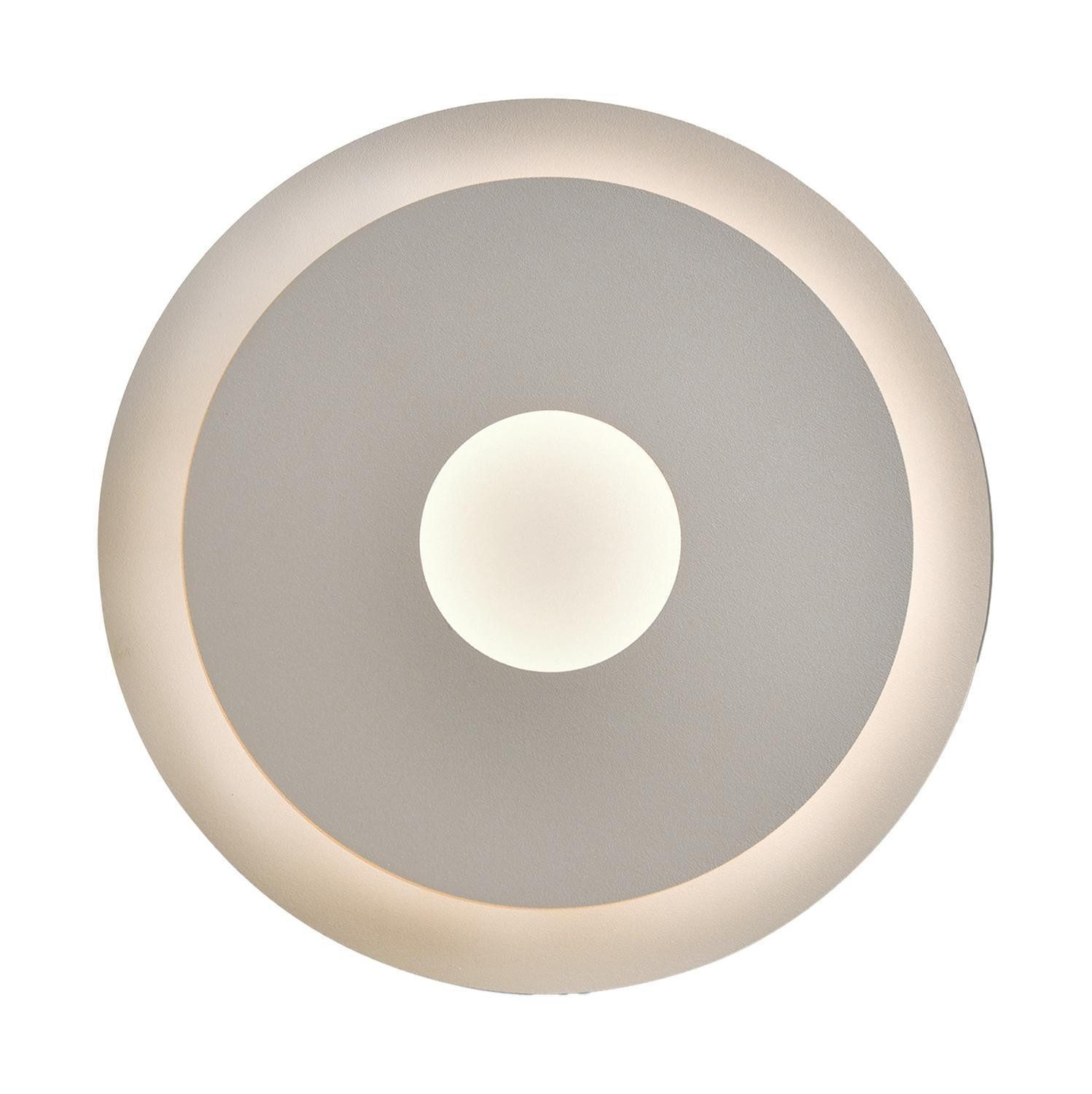 casa NOVA LED Wandleuchte FLARI, Sandfarben, Metall, Rund, Verstellbar, LED fest integriert, Extra-Warmweiß, B 18 x H 18 x T 6 cm