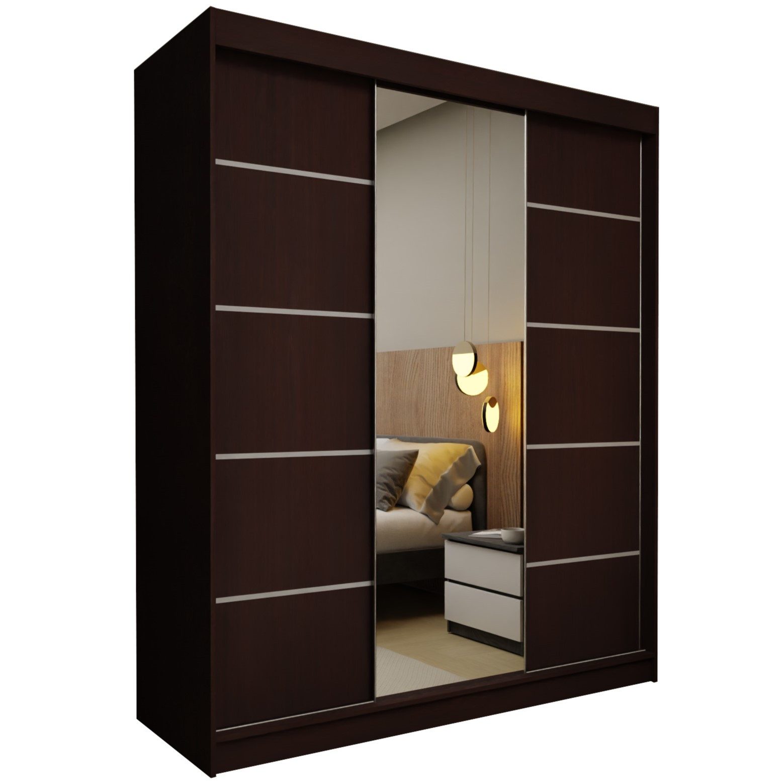 Beautysofa Schwebetürenschrank Marika (Garderobenschrank mit Spiegel günstig online kaufen