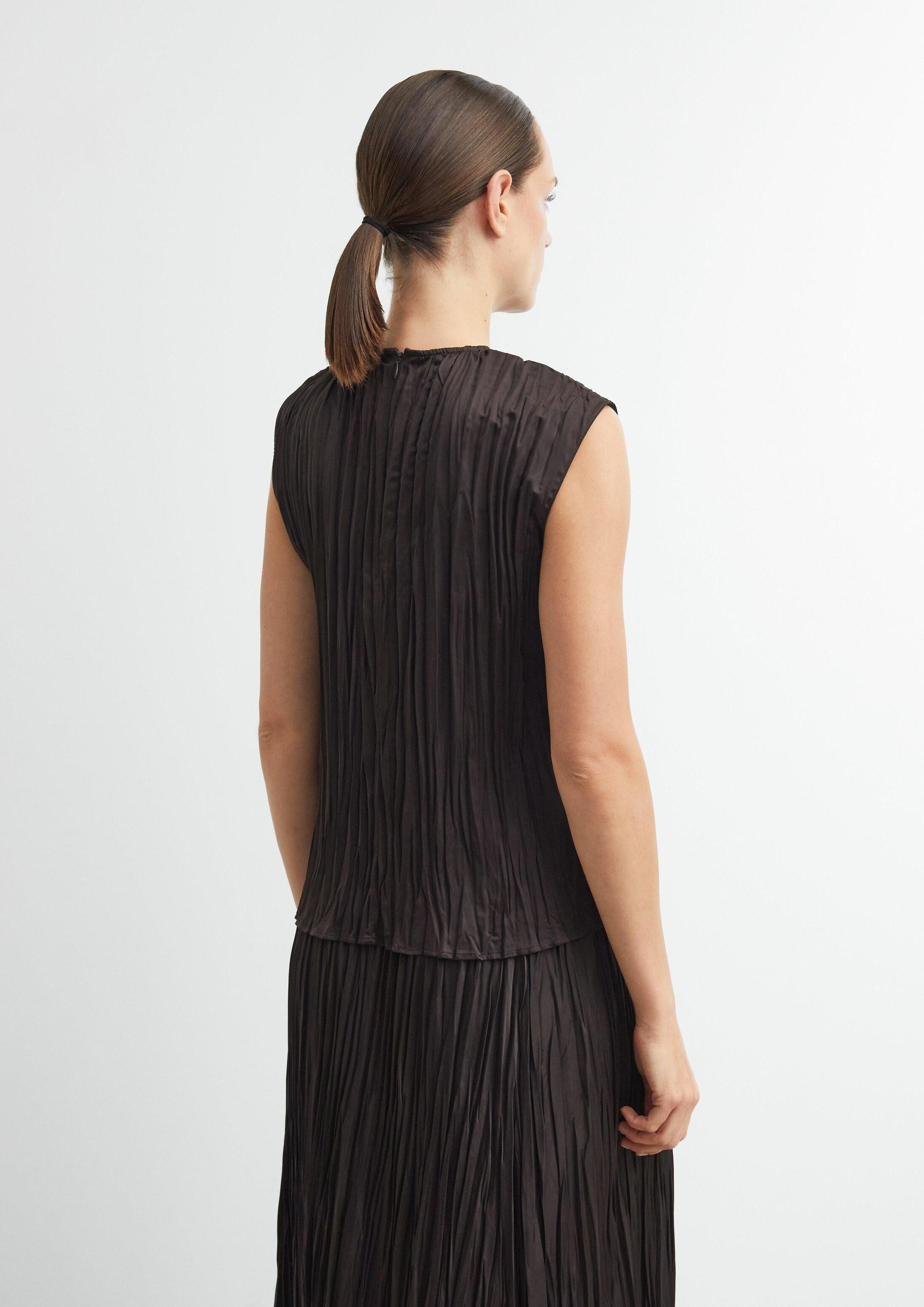comma Blusentop Bluse Blusentop aus crinkled Plissée