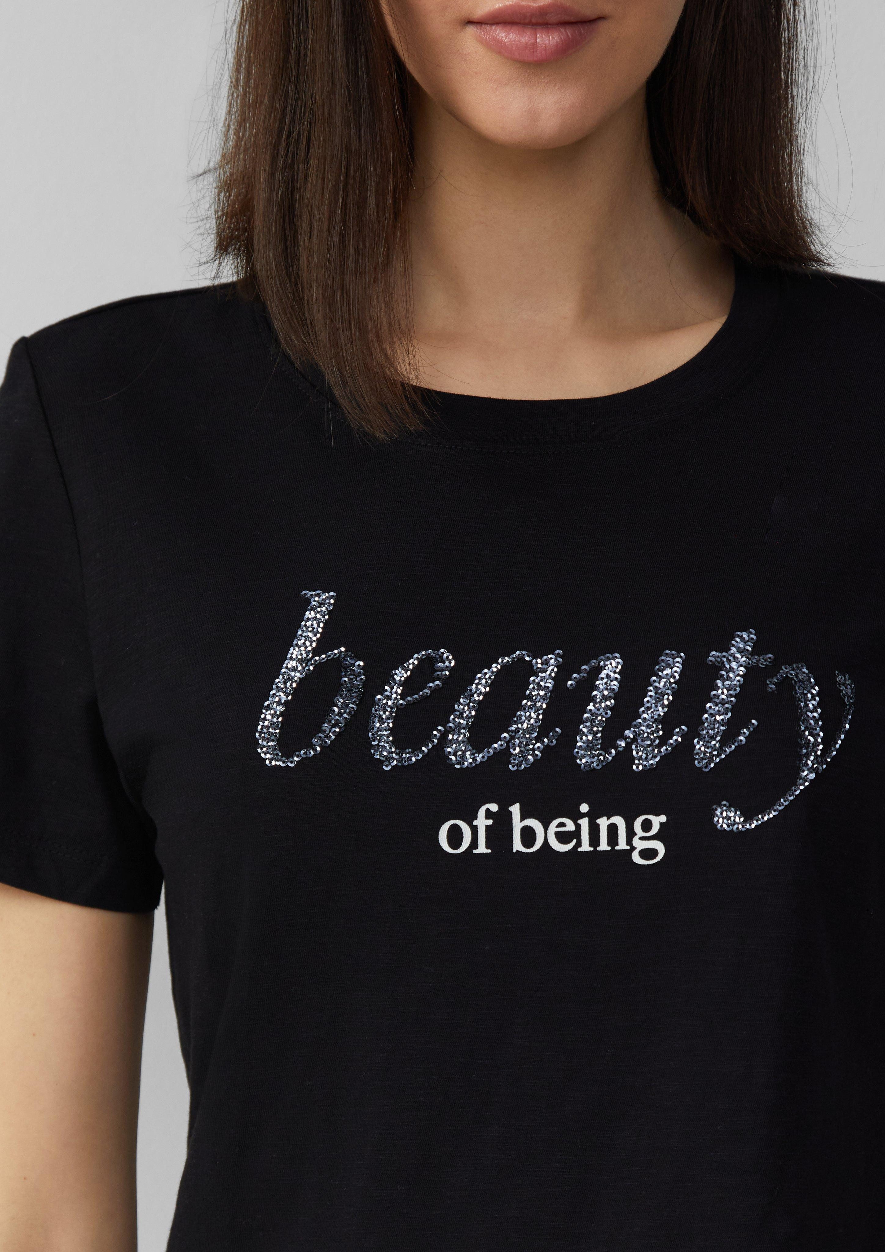 s.Oliver Kurzarmshirt Jersey-T-Shirt mit Schriftprint und günstig online kaufen