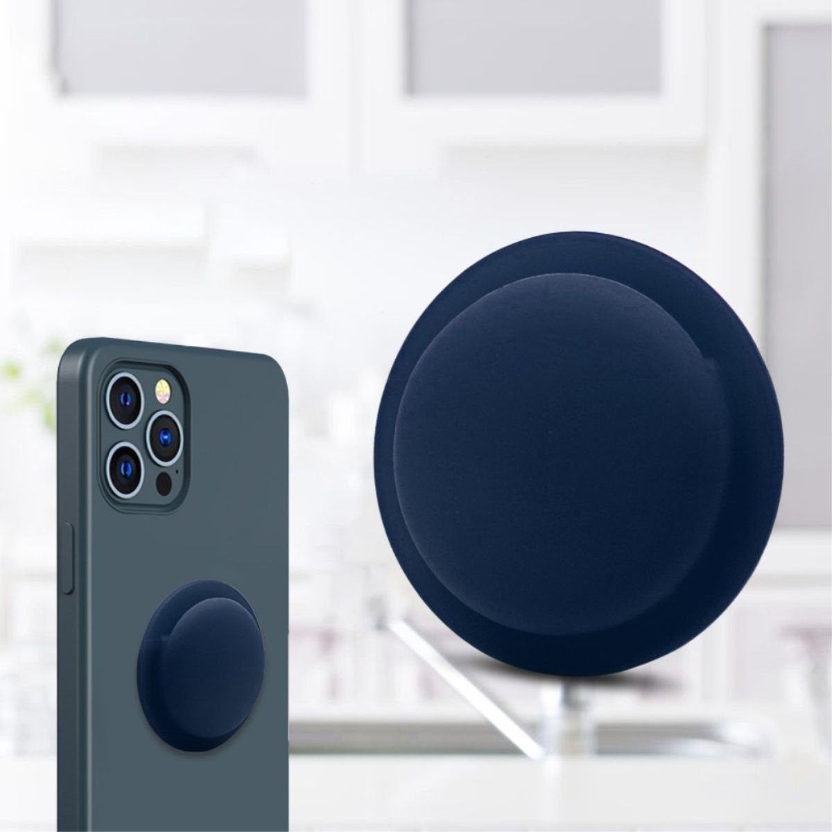 Silikonhülle Hülle Dunkelblau für Schlüsselanhänger - - 2021 Apple AirTags selbstklebend Cover CoverKingz