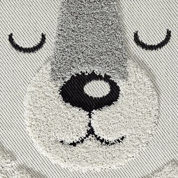 Teppich Flauschiger Spielteppich mit runder Kuscheltier Kopfform in creme, Carpetia, rund, rund, Höhe: 12 mm