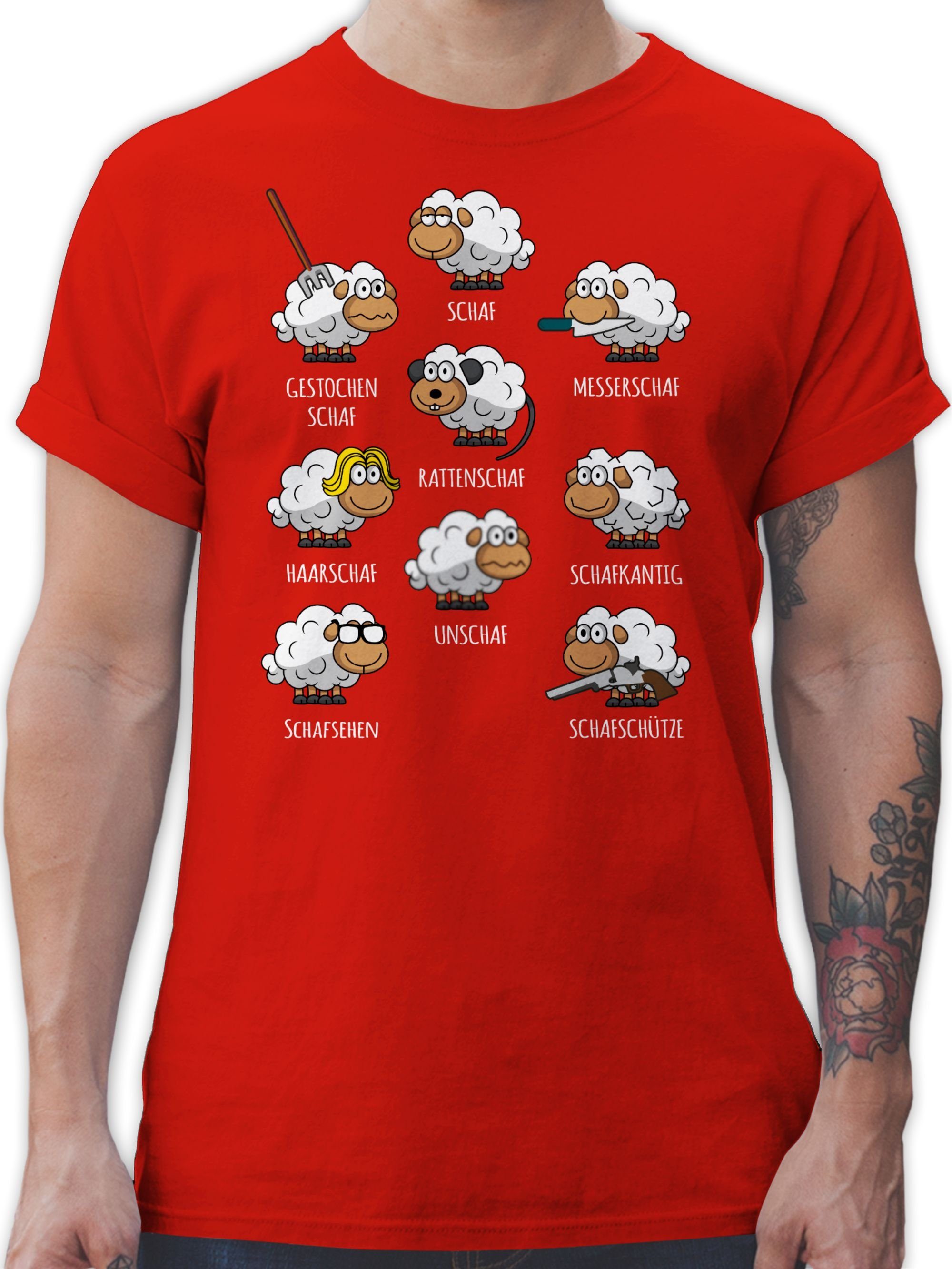 Shirtracer T-Shirt Schafe Schäfchen Schäfer Schaf Sheep Schafbauer Lustig Witzig Schaf 02 Rot