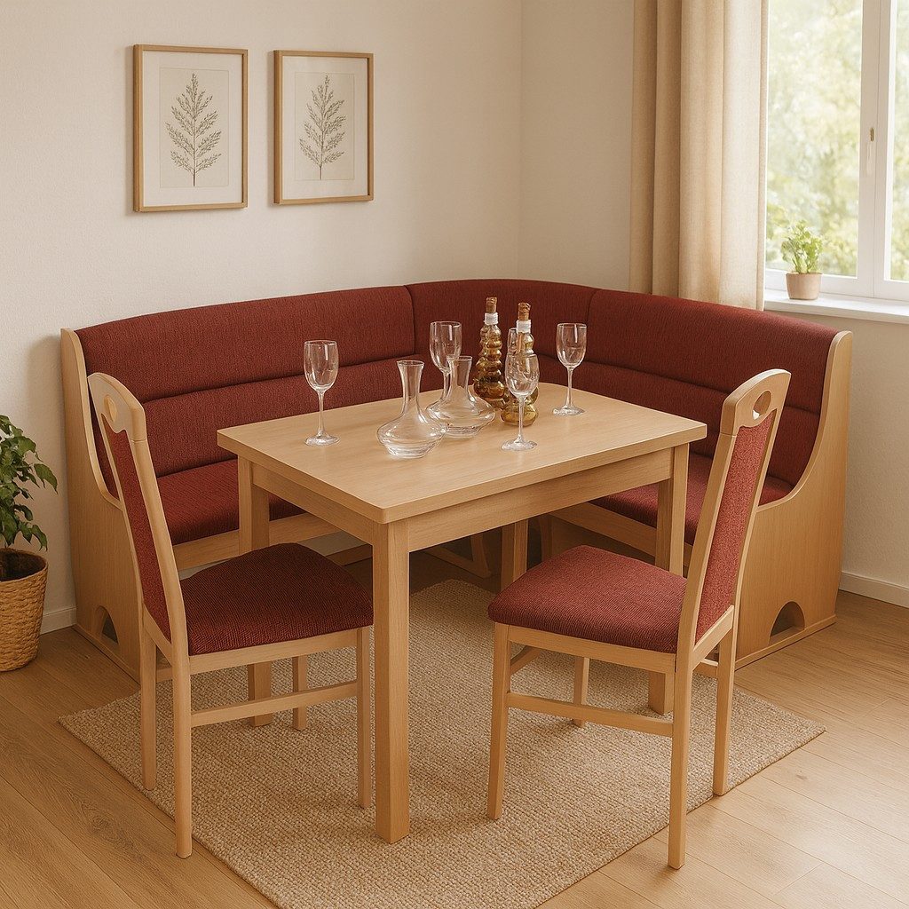moebel-direkt-online Eckbankgruppe 4tlg. Eckbankgruppe, Stellfläche 125x165 cm, (Spar-Set, 4tlg. Set)