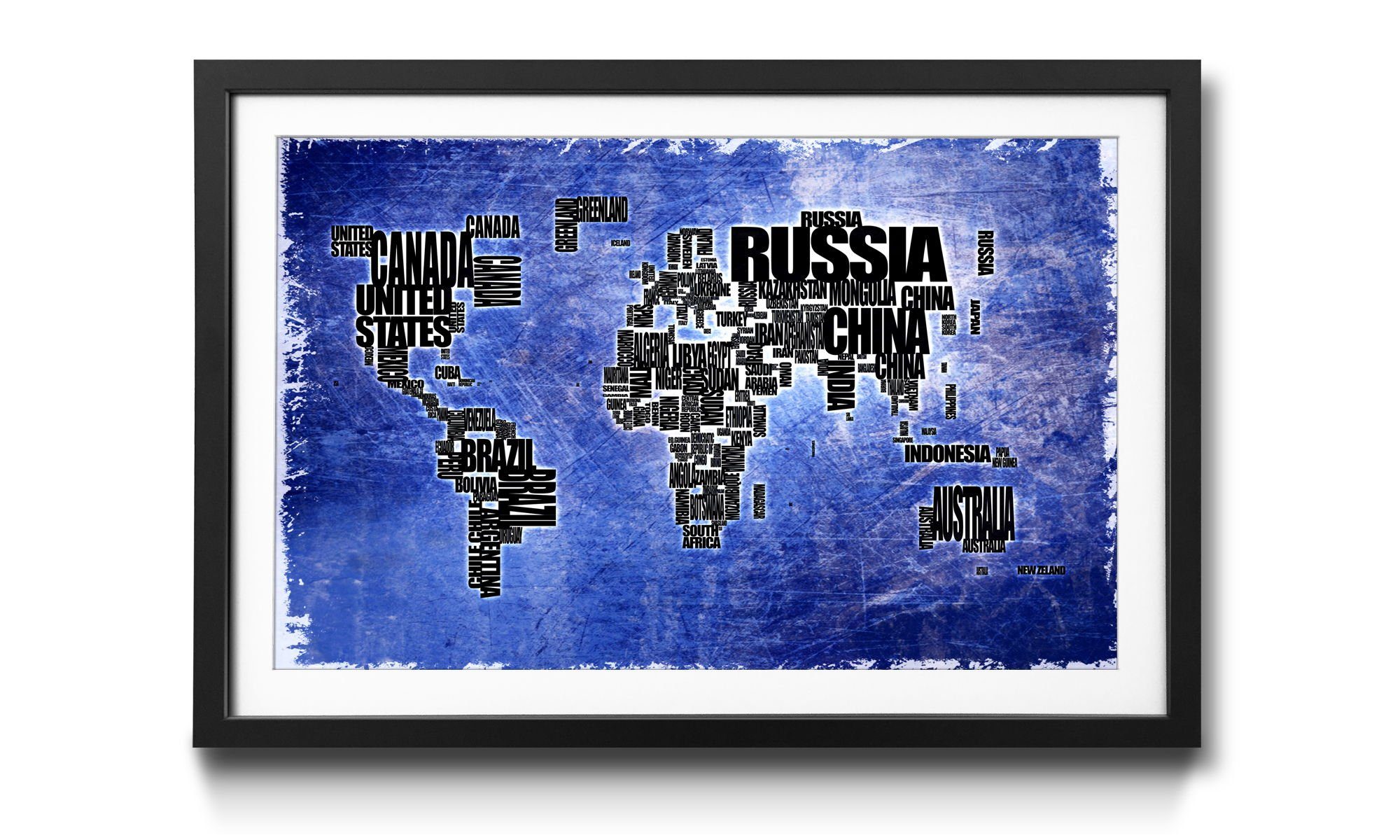 Worldmap Kunstdruck Größen Wandbild, 4 in Weltkarte, WandbilderXXL No.2, erhältlich