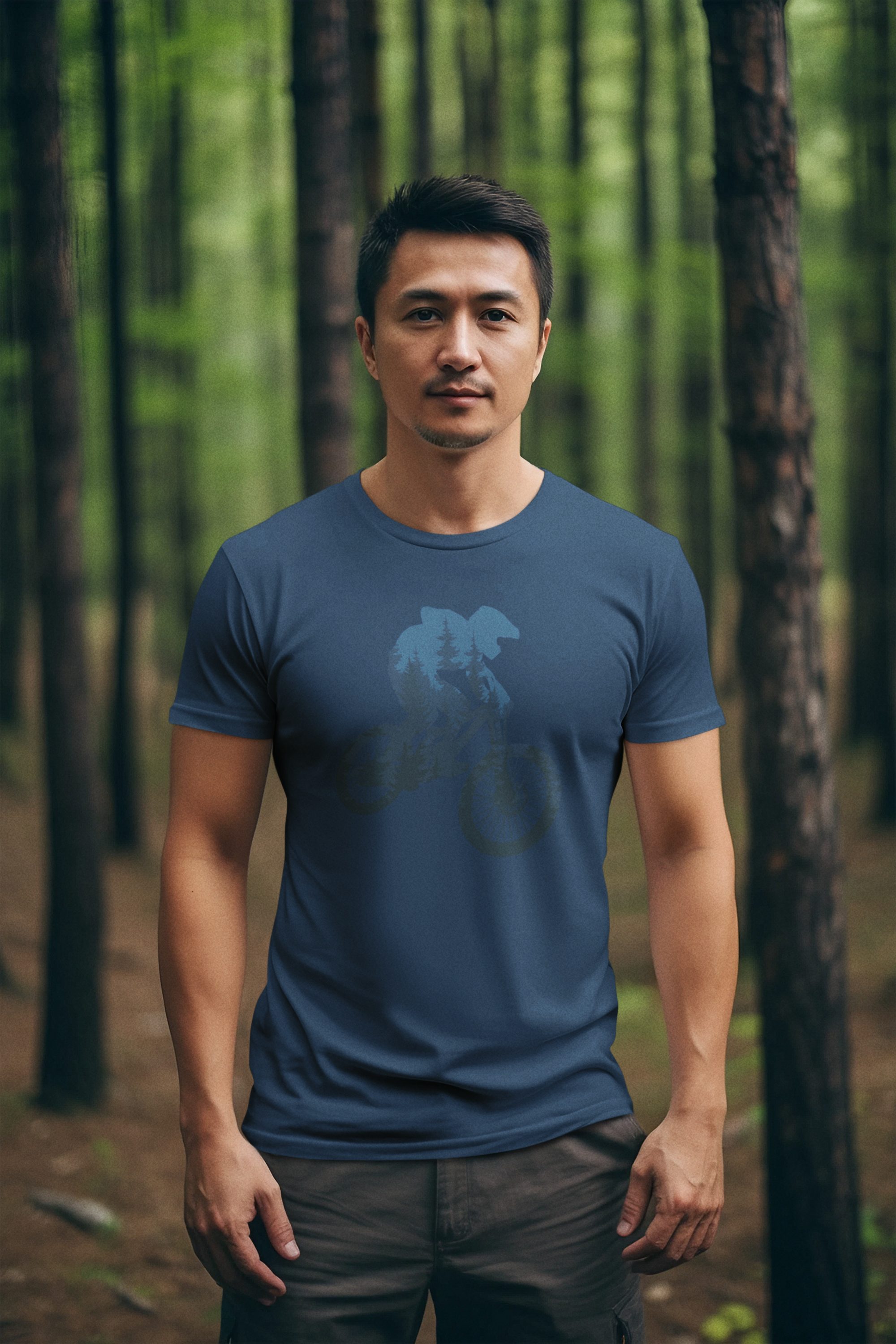 Baddery Print-Shirt Fahrrad T-Shirt: "Forest Ride" günstig online kaufen