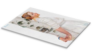 Posterlounge Acrylglasbild Carl Larsson, Lisbeth am Birkenstamm, Wohnzimmer Skandinavisch Malerei