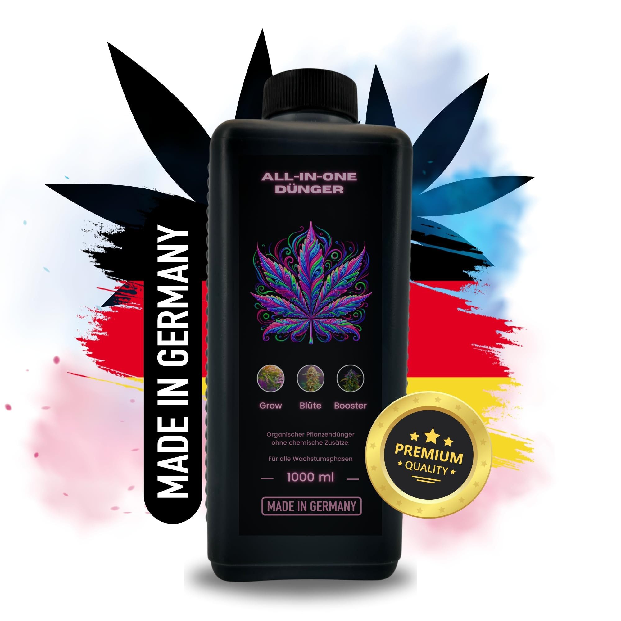 TronicXL Spezialdünger Dünger 1L Grow Growing für Wachstum Blütephase Bloom Booster Cannabis, Flüssigdünger, 1-St., Made in Germany