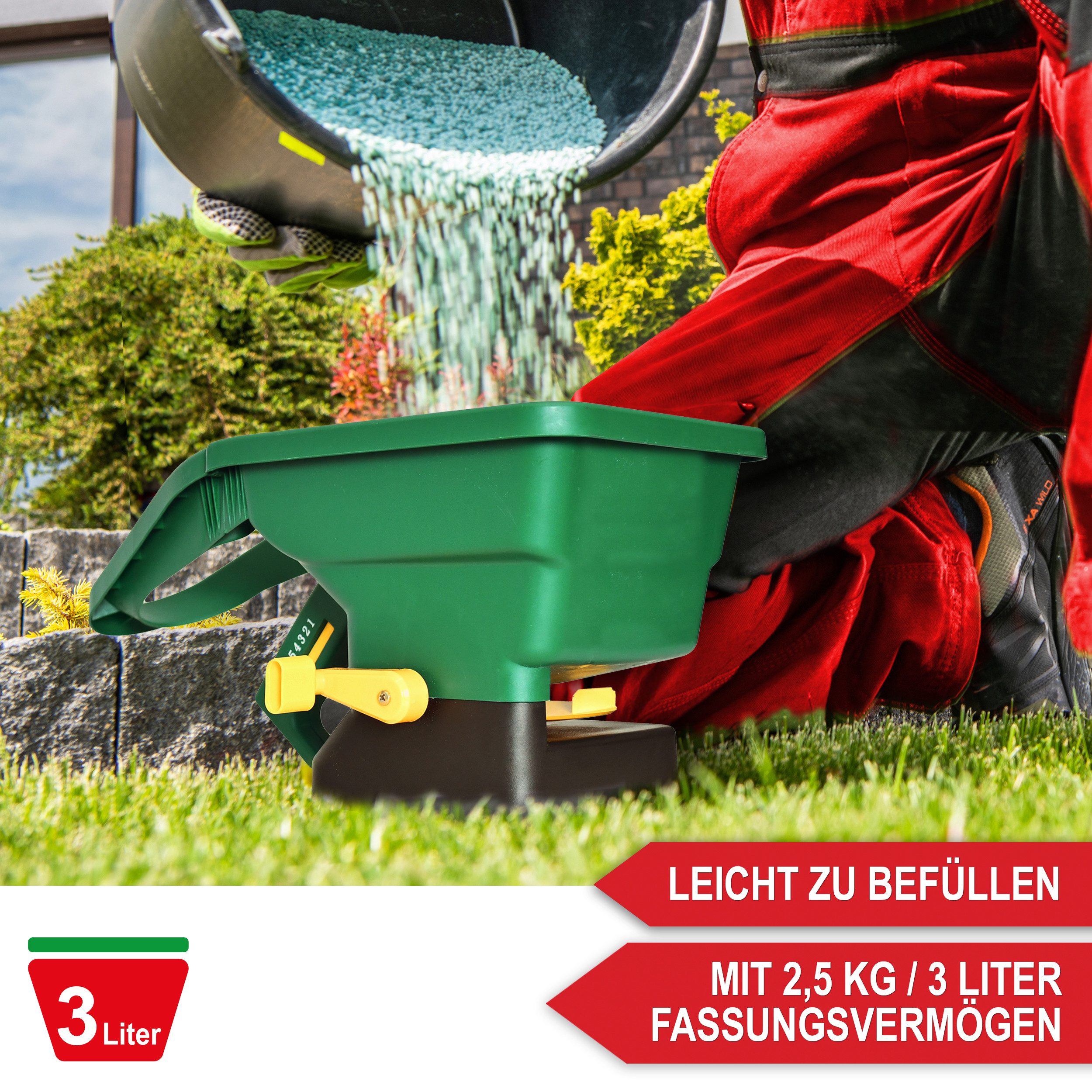 Thumbnail - Onbest Handstreuer HS30 mit Tragegriff und Handschutz, 18,00 cm Arbeitsbreite, 3,00 l Füllmenge, Universal