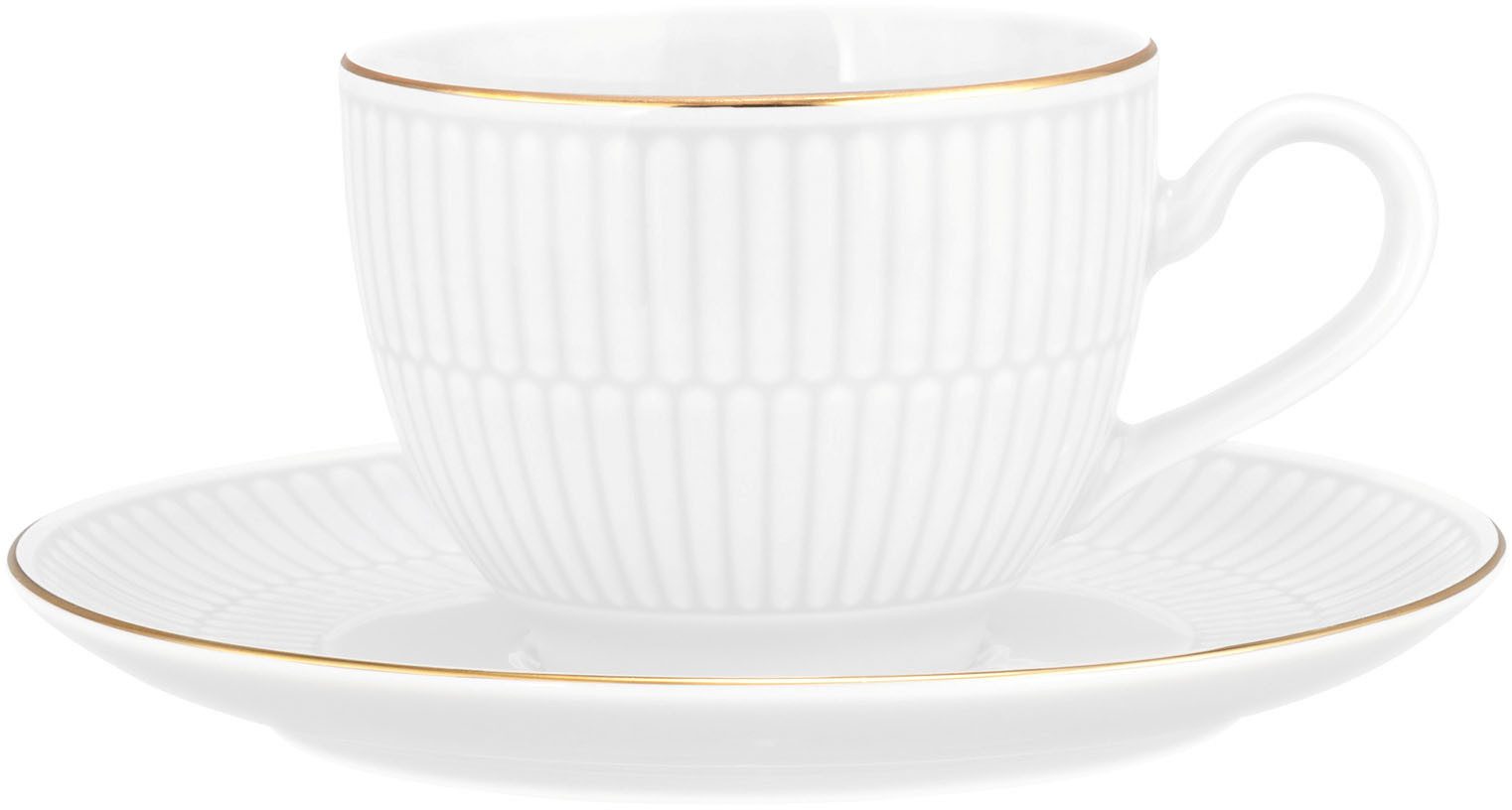Seltmann Weiden Tasse Amina, 1-tlg., Porzellan, Kaffeetasse aus Porzellan mit Relief und edler Goldumrandung