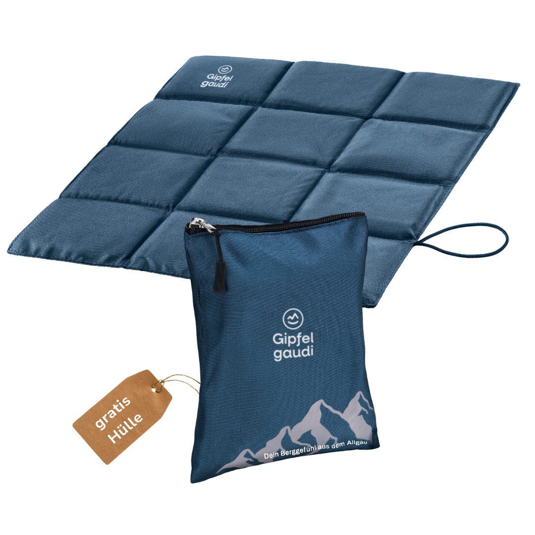 Gipfelgaudi Thermositzkissen Outdoor Sitzkissen faltbar inkl. Tasche, Ultraleicht & Wasserfest, isolierend, rutschfest und bequem