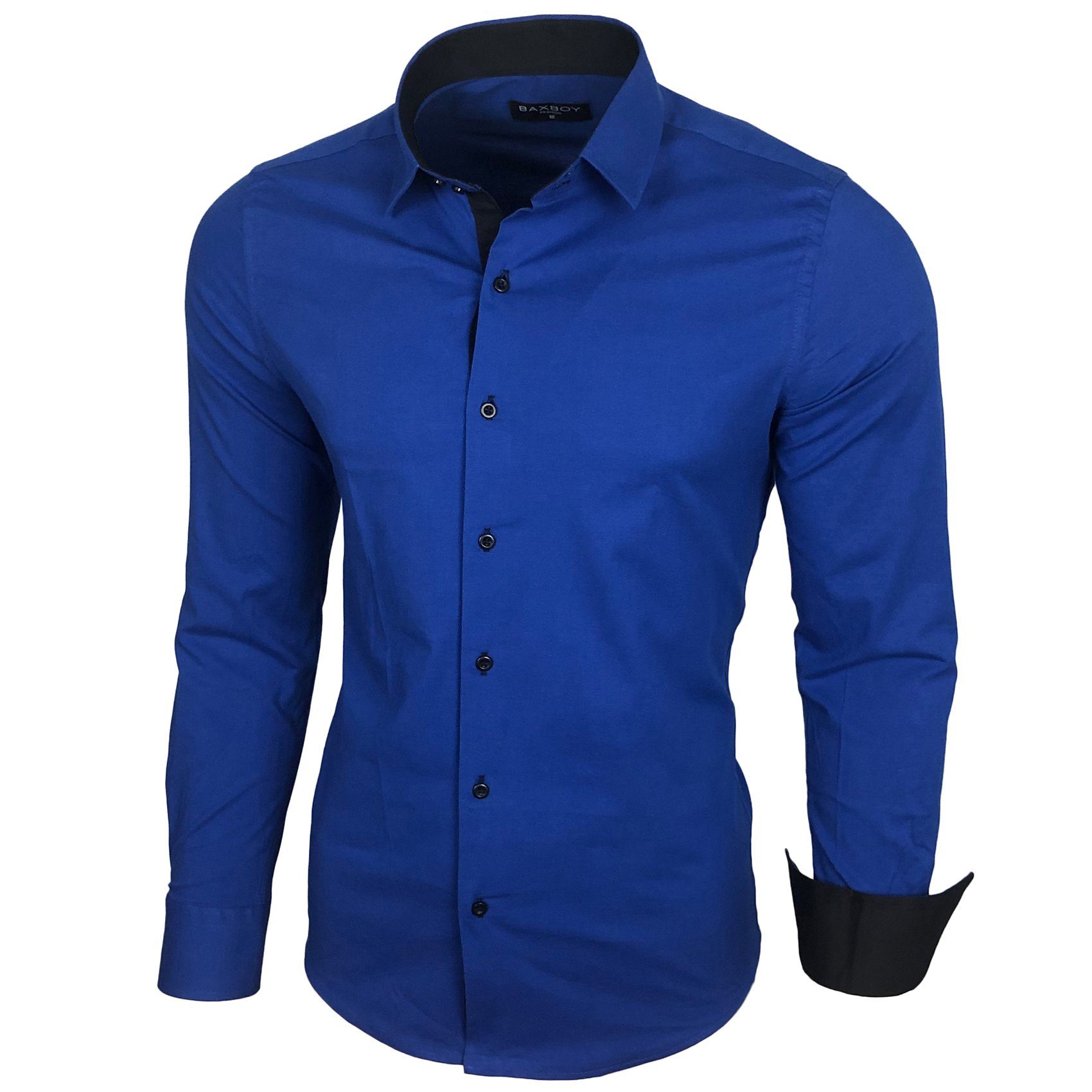 Baxboy Langarmhemd Baxboy Herren Kontrast Hemden Business Freizeit modernes günstig online kaufen