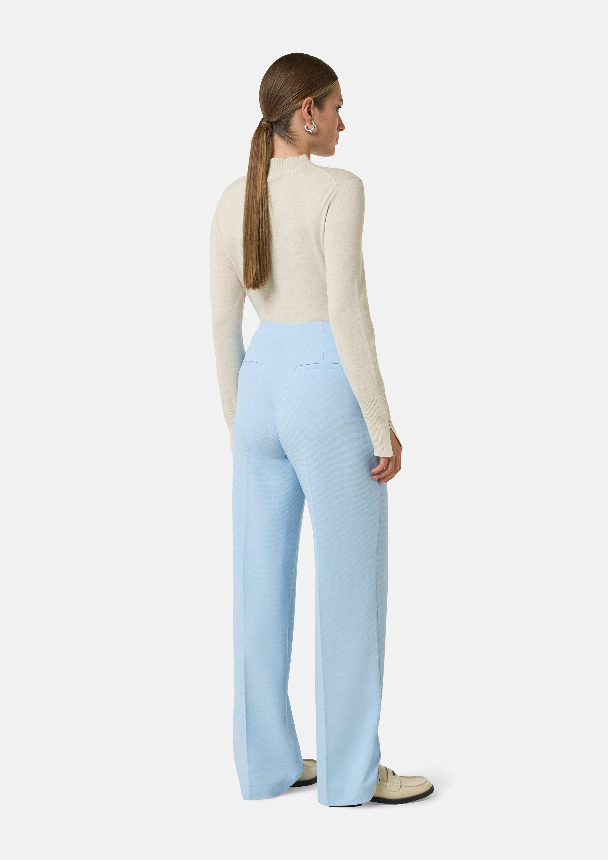 comma Chinos Hose Marlenehose aus Viskosemix mit Strukturmuster