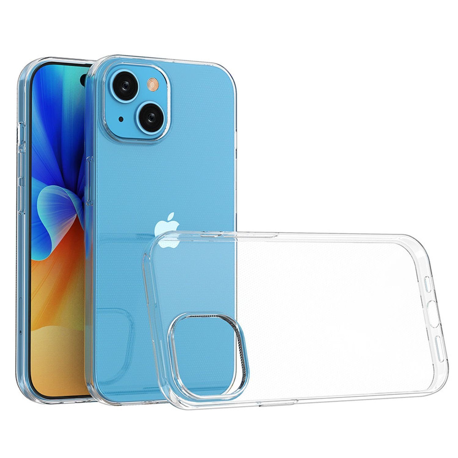 cofi1453 Handyhülle Silikon Hülle 0,5mm Ultra Clear für iPhone 15
