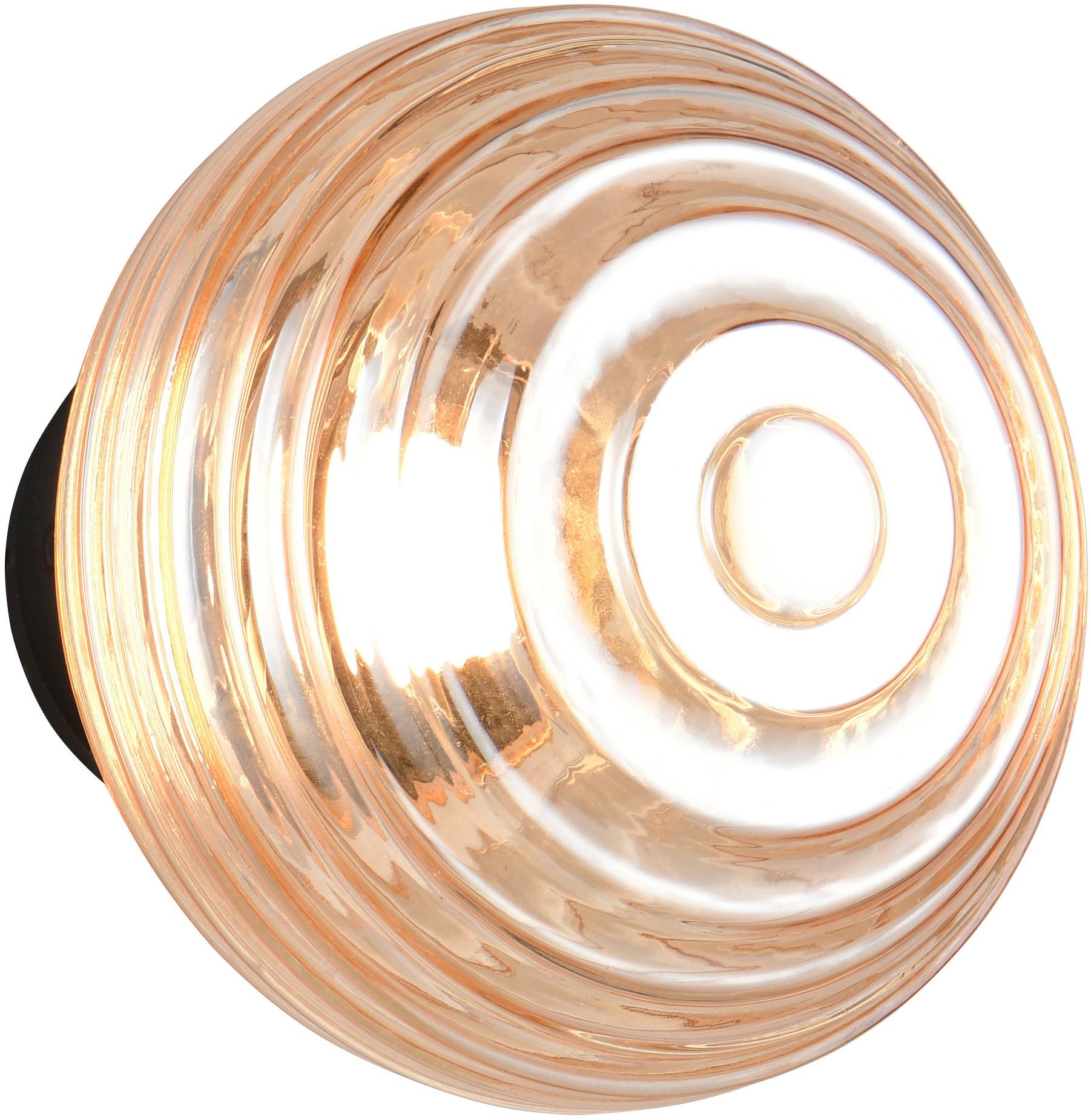 Reality Leuchten LED Wandleuchte EARL, runde Akku Wandlampe mit Touchdimmer, USB-Anschluss Ø 15,5cm, Dimmfunktion, USB-Ladefunktion, mehrere Helligkeitsstufen, LED fest integriert, Warmweiß, Akku Wandlampe Glasschirm, einfache Wandbefestigung, Tiefe 15 cm