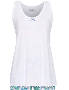 Ringella Shorty Damen Schlafanzug Pyjama "Floral Paisley" 2211325 - Weiß / Mint / Blau (2 tlg)