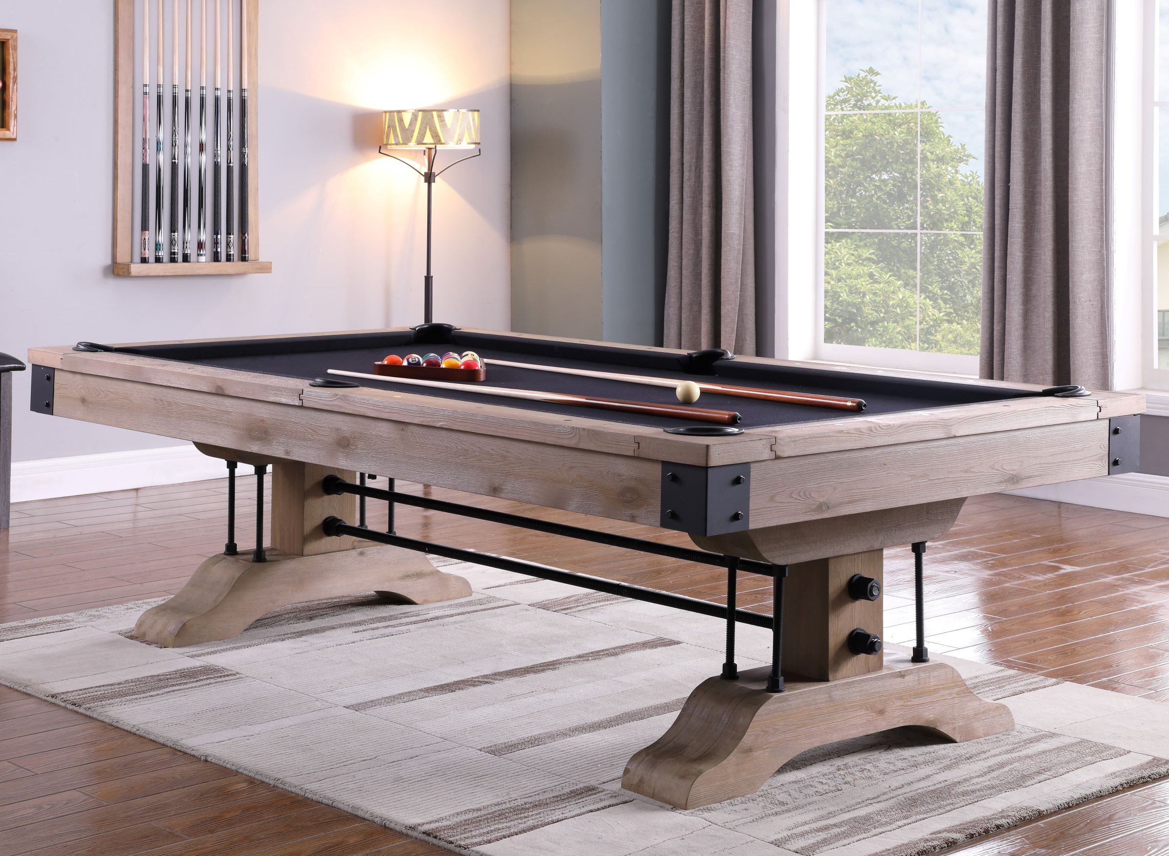 Billardtisch Pool Billardtisch John West Ironwood mit Schieferplatte Eiche 8ft