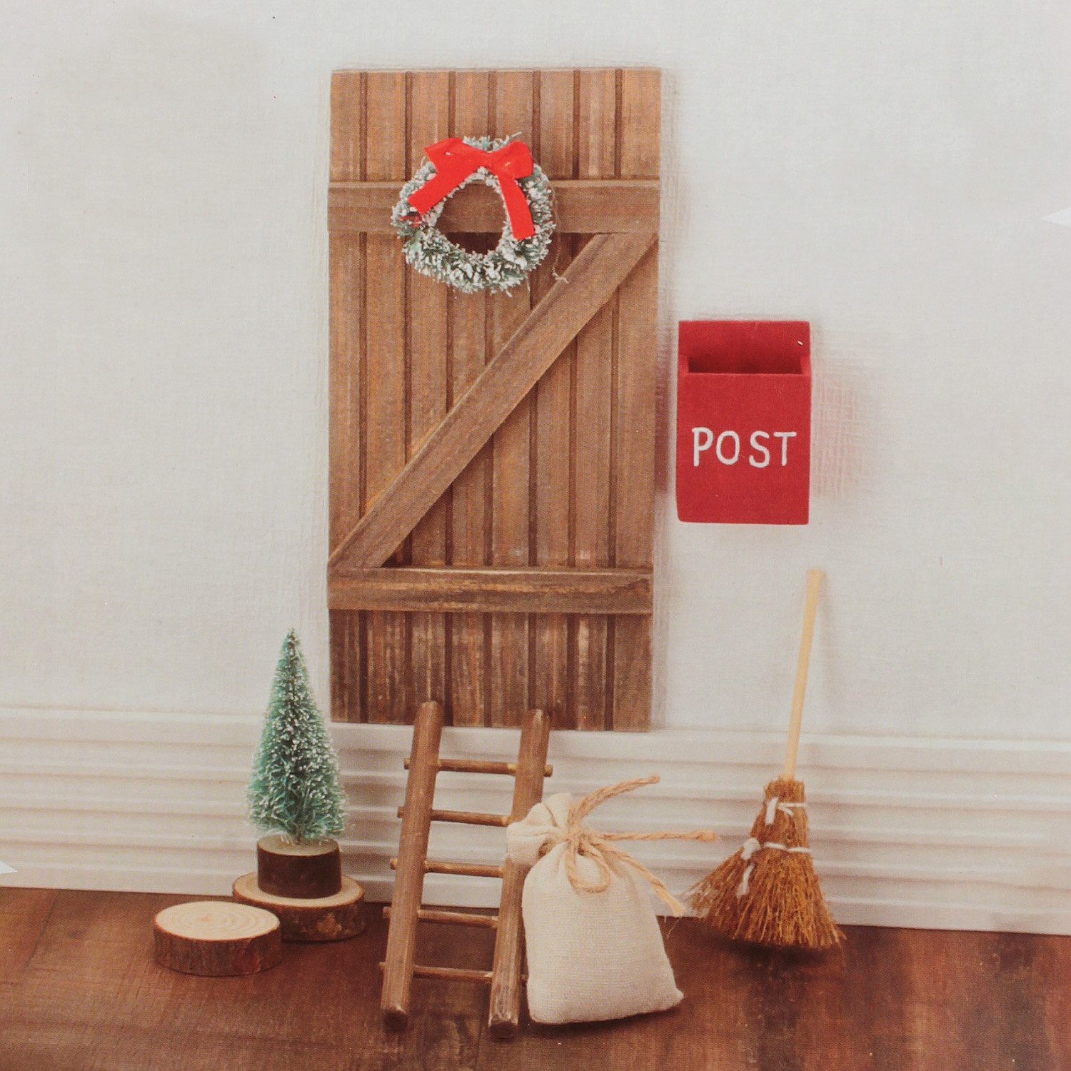 Macosa Home Wichtel Wichteltür Set 18 cm Komplettset Miniatur Wichtelzubehör modern (8 St., Advent Weihnachtsdeko Wichteltür), magischer Eingang für Weihnachtswichtel Dekoration Weihnachten