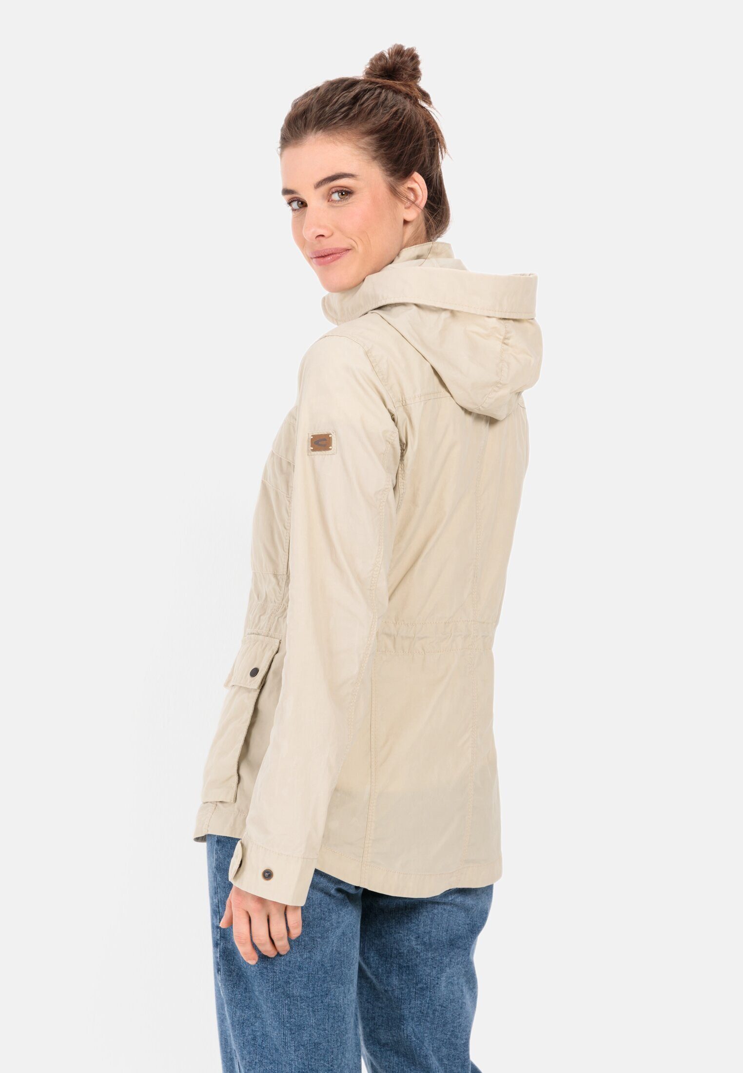 camel active Sommerjacke mit abnehmbarer Kapuze Langarm Kapuze Markenlogo günstig online kaufen