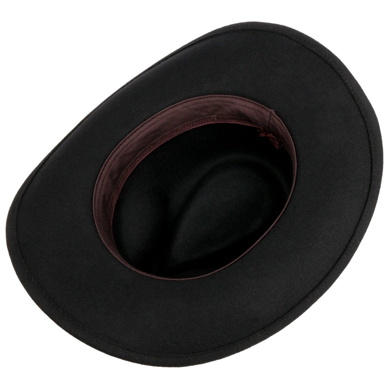 Cowboyhut schwarz Lederband Wollfilzhut mit Stetson (1-St)