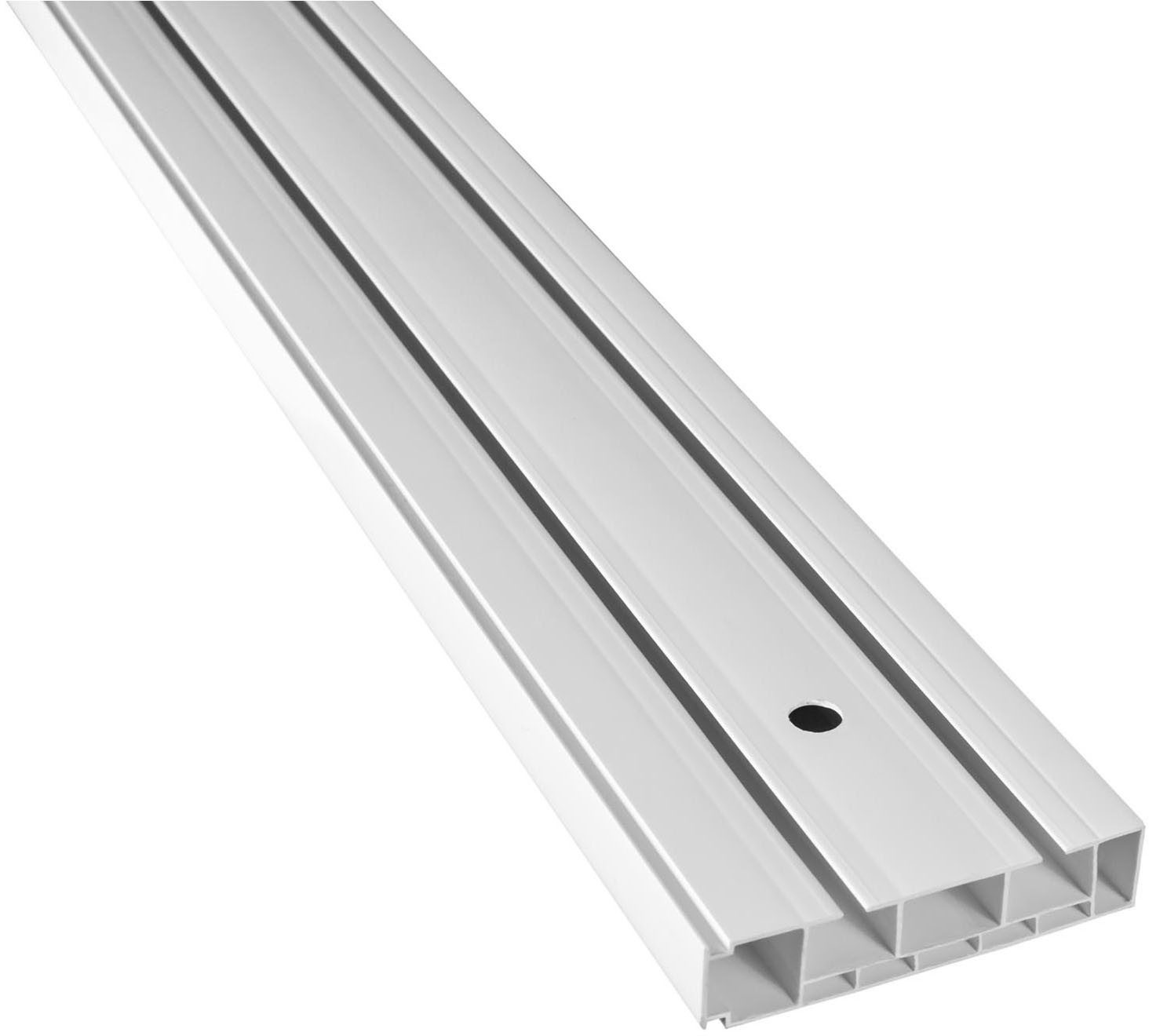 SN DECO GROUP Gardinenschiene Vorhangschiene SH (1) mit Blende 5 cm, 2-läufig, Fixmaß, mit Bohren, verschraubt, Kunststoff