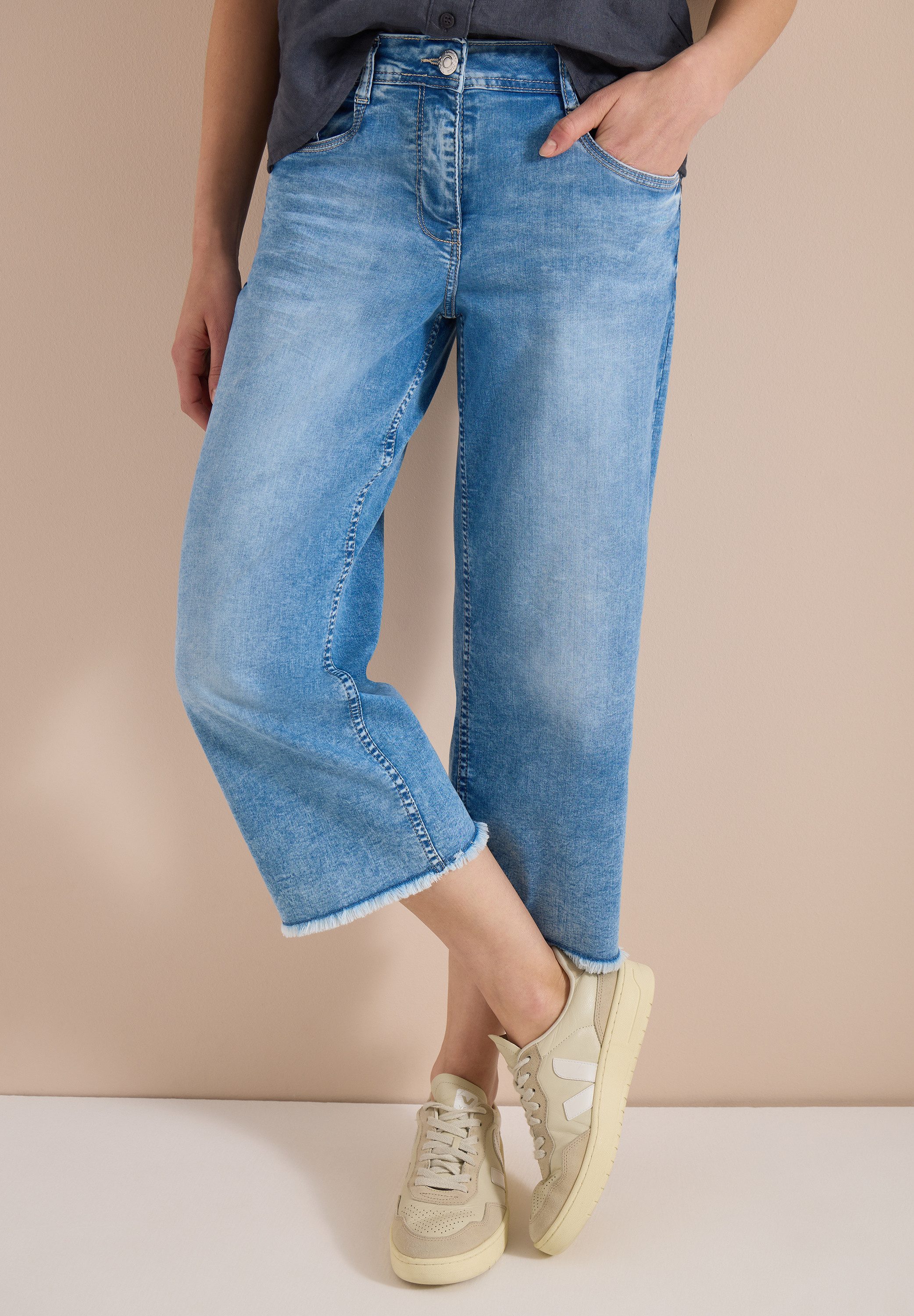 CECIL 3/4-Jeans Style Neele Loose Fit mit hoher Leibhöhe und weiter Beinform