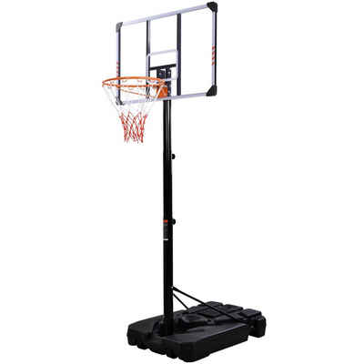 Merax Basketballständer »tragbarer Basketballkorb mit Tor, Rückbrett, Standfuß befüllbar«, höhenverstellbare von 225 bis 305 cm, Spielplatz Ausrüstung