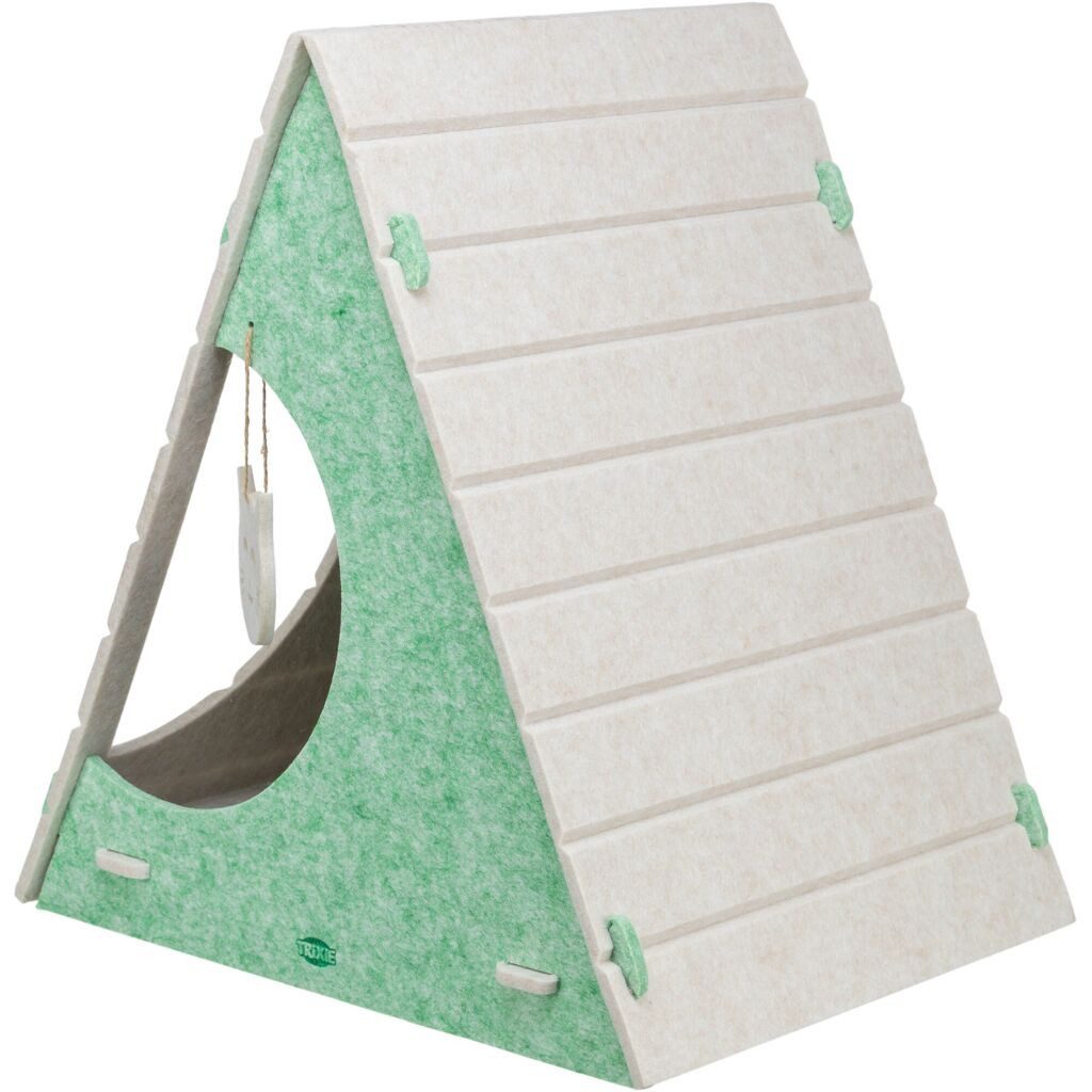TRIXIE Schlafhöhle Katzenhöhle Lucy aus Filz - sand/grün - 46 × 50 × 38 cm