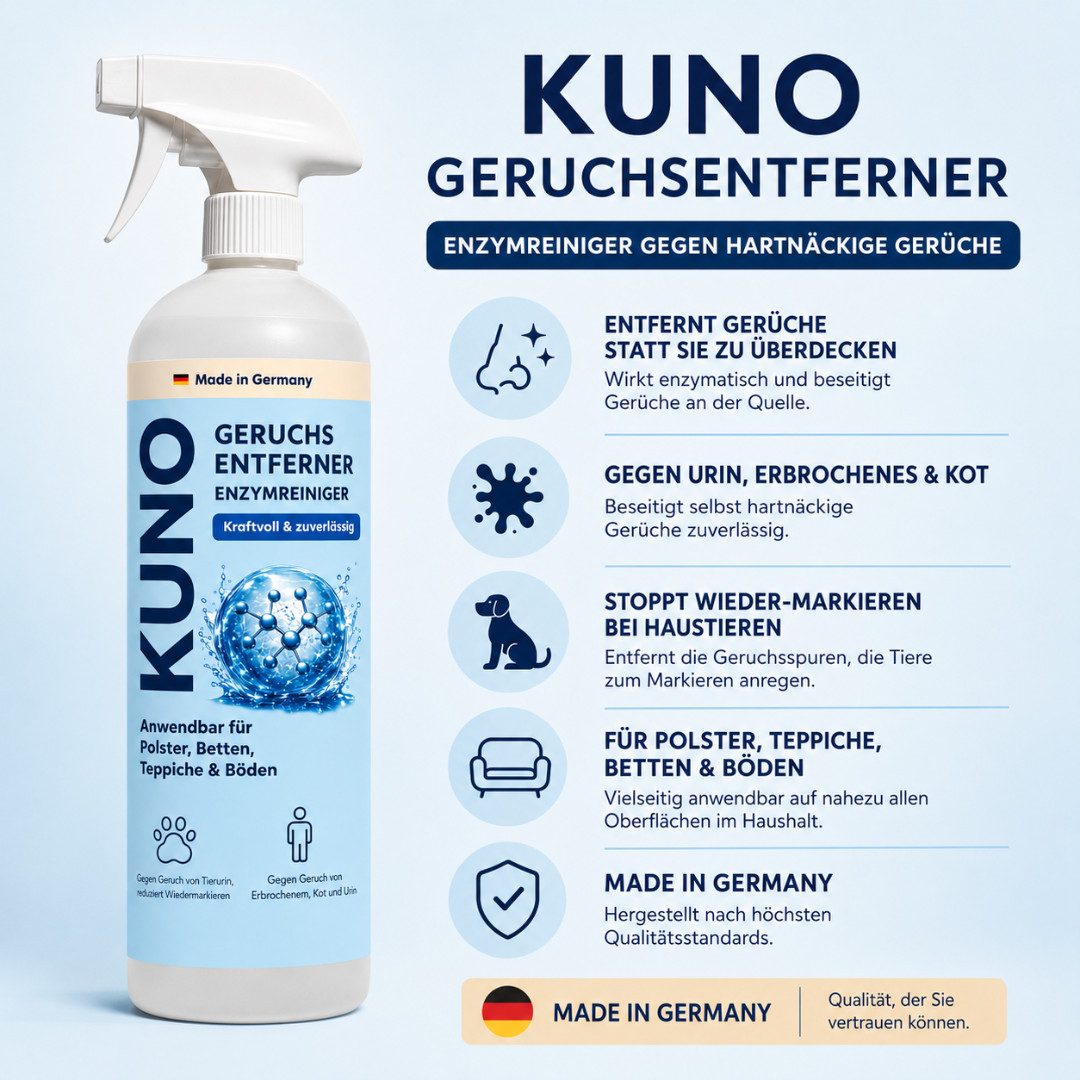 Kuno Geruchsentferner KUNO Geruchsentferner Enzymreiniger 750ml - gegen Tierurin (1-St., 1x 750 ml Geruchsentferner), Geruchsentferner