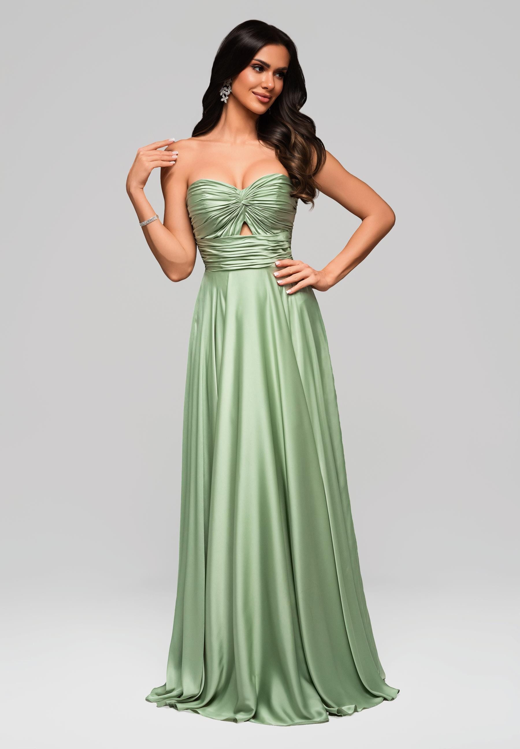 OMBRE Abendkleid Schulterfreies Satinkleid günstig online kaufen