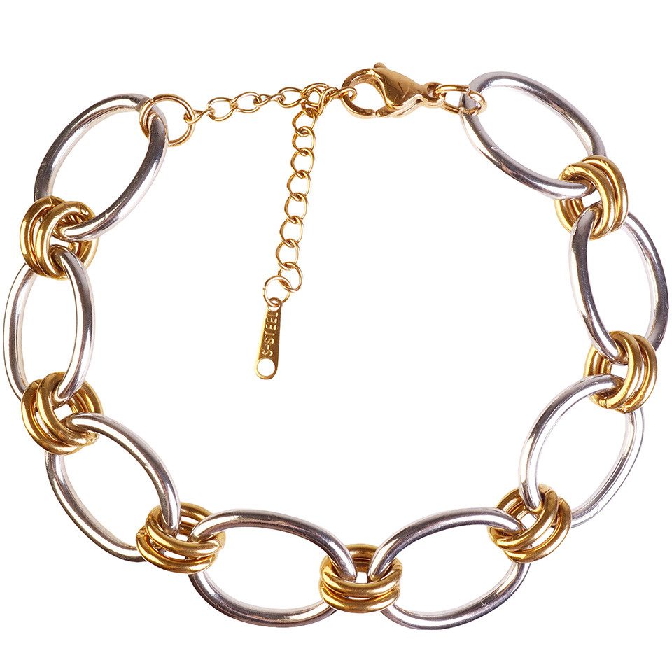 Capelli New York Goldarmband Bicolor Armband – Edelstahl, 18K vergoldet