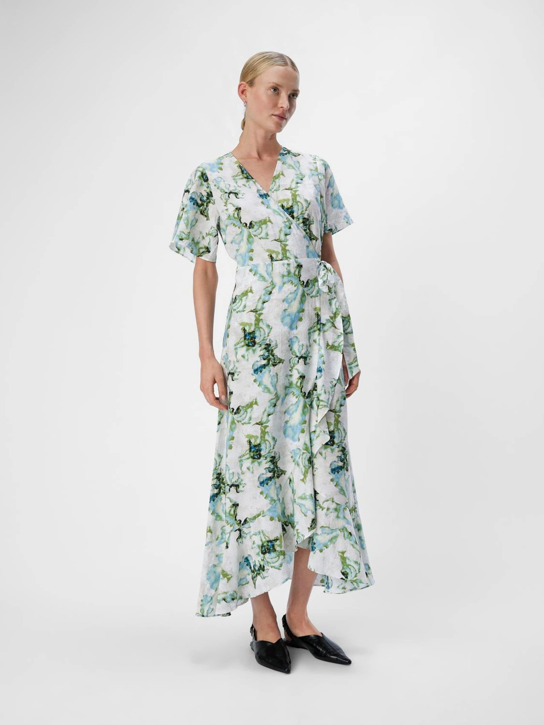 Object Maxikleid OBJIdda Papaya (1-tlg) Wickel-Design