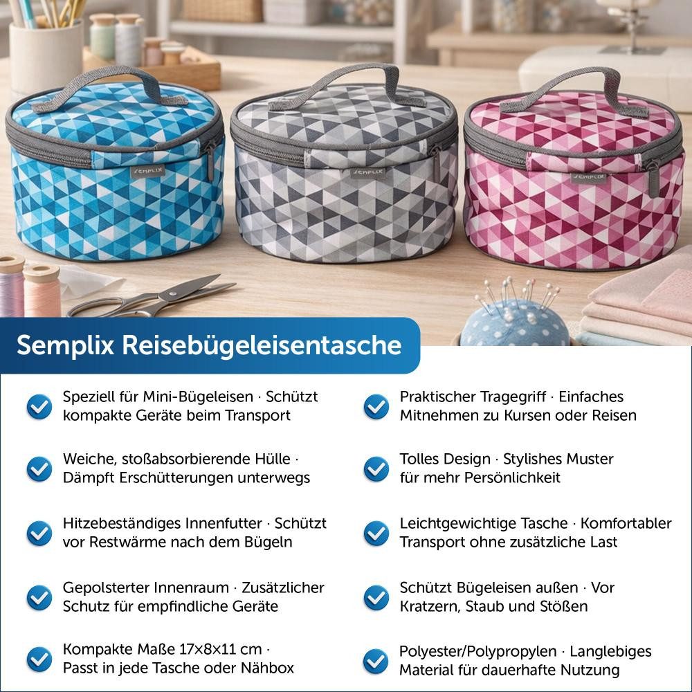 Semplix Dampfbügeleisen - Bügelset - Prym Mini-Dampfbügeleisen+Bügelunterlage+Tasche, 1800 W