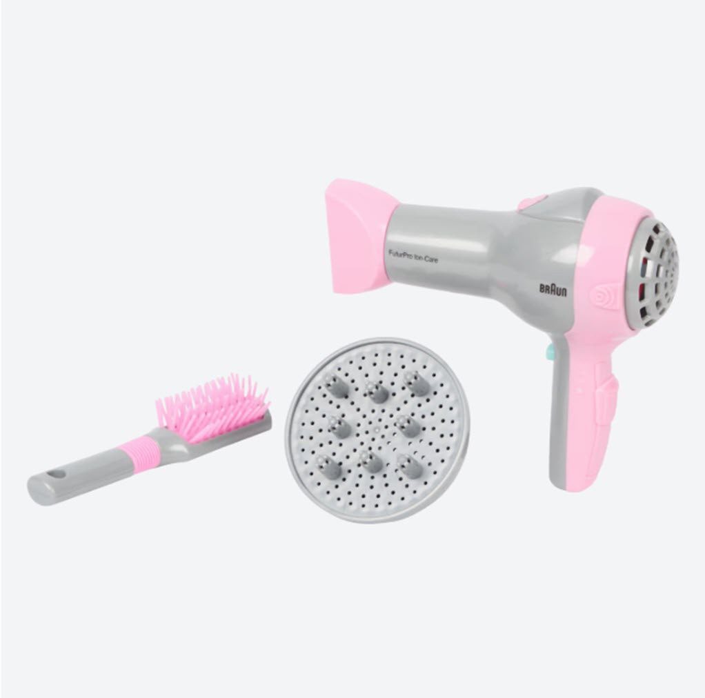 Braun Spielzeug-Frisierkoffer Braun Spielset Föhn Klein-Toys Braun Haartrockner-Spielset