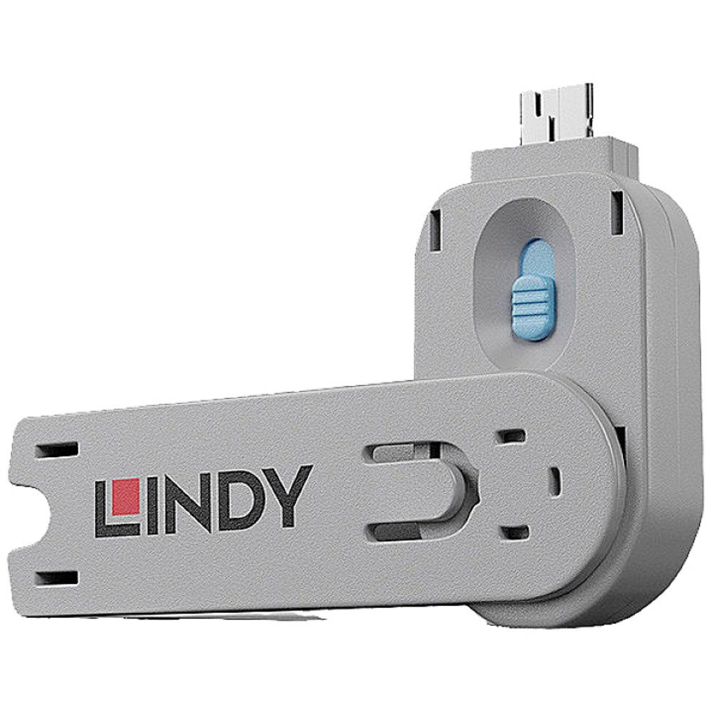 Laptopschloss LINDY USB-A Port Schlüssel Blau 40622
