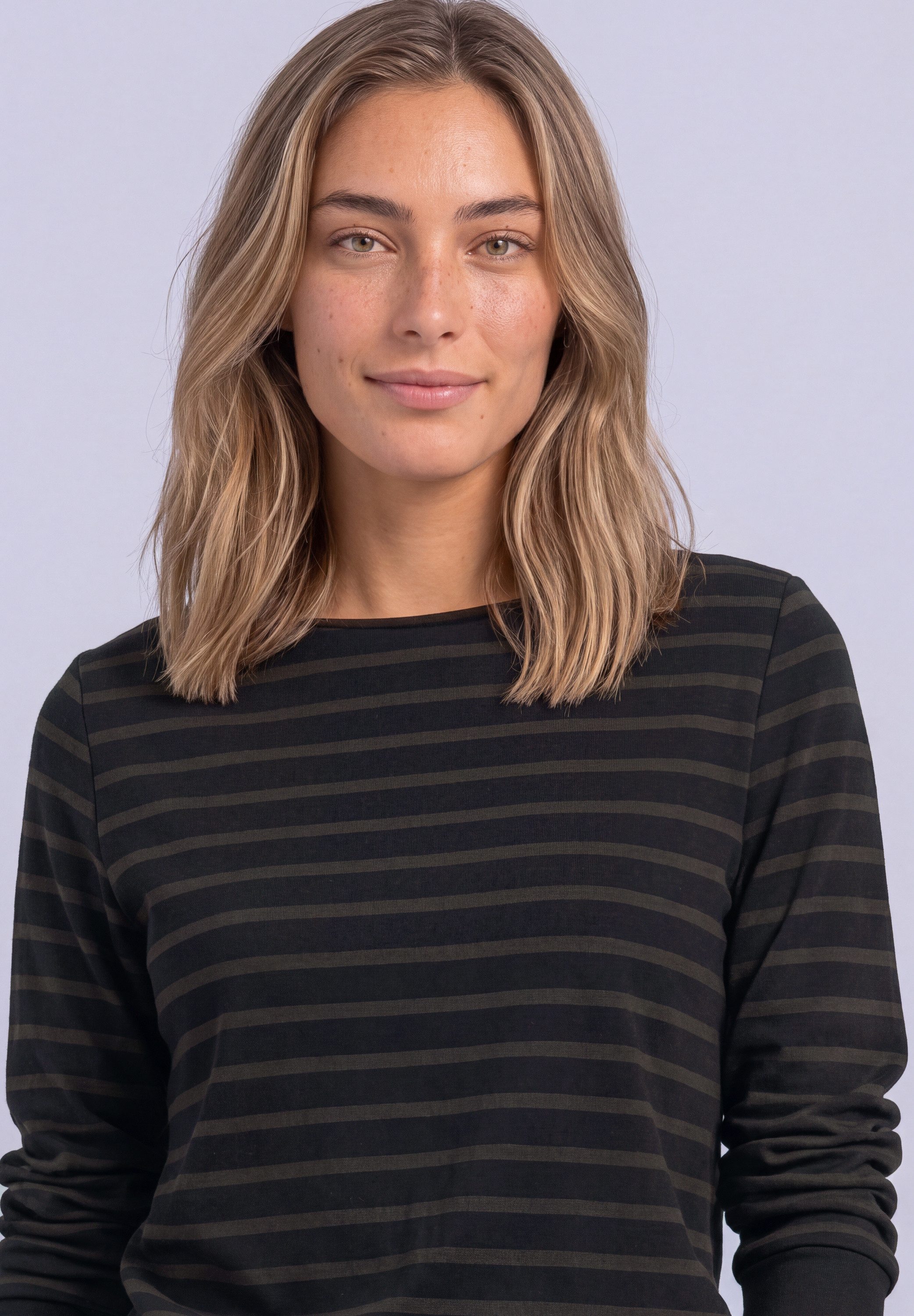 STREET ONE 3/4-Arm-Shirt mit Boat Neck und Streifen