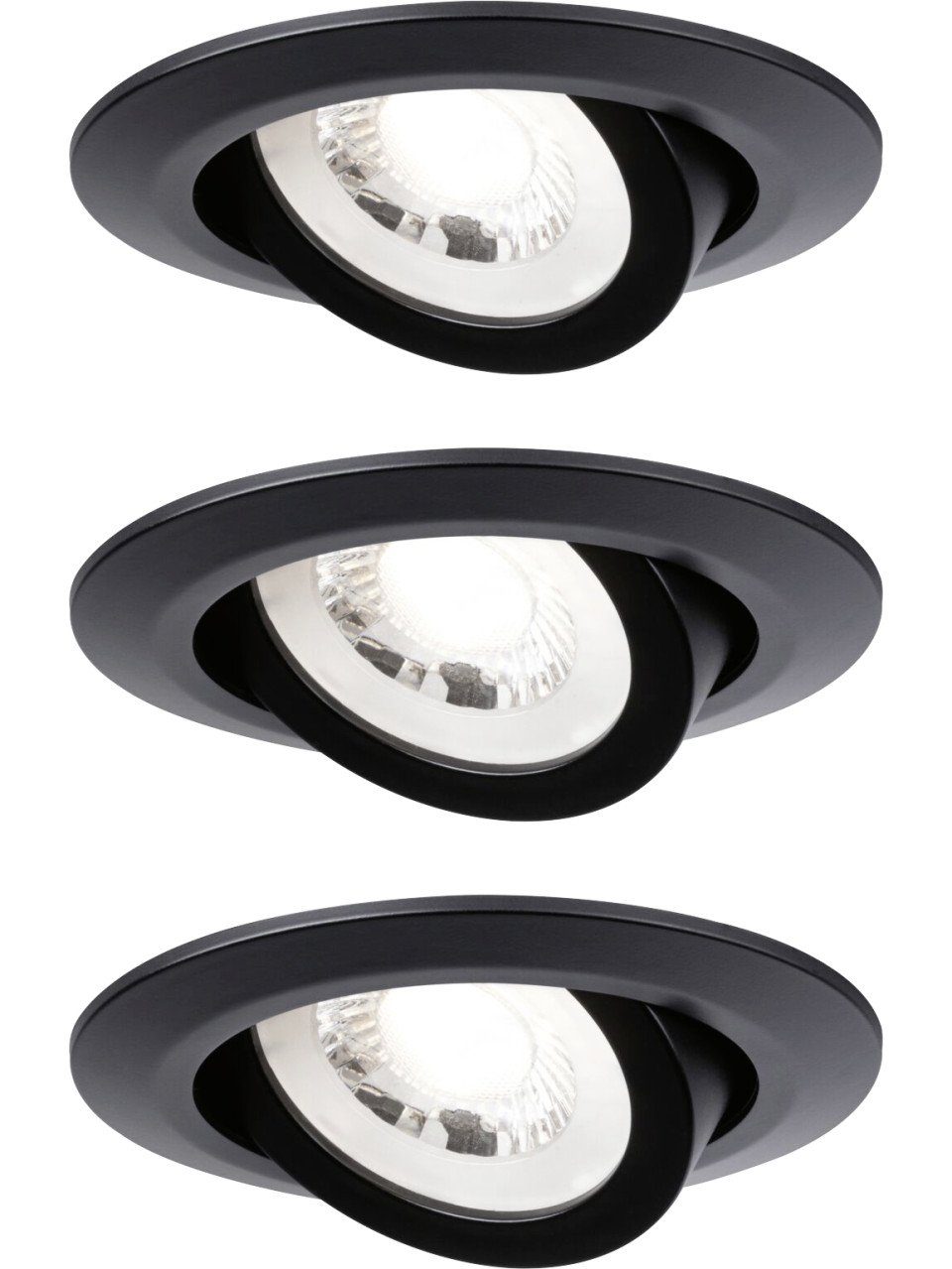 Einbauleuchte Paulmann LED Einbauleuchte 3er Set schwarz Ø 8,2
