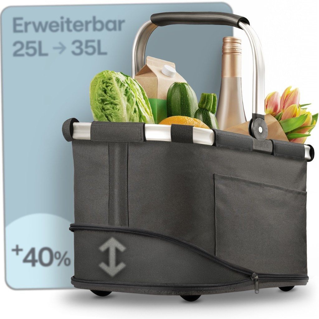 Praknu Einkaufskorb Einkaufskorb Faltbar – 2 in 1 Erweiterbar, Waschbarer B günstig online kaufen