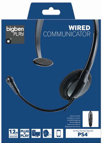 BigBen Playstation 4 Wired Communicator Headset schwarz PS4 BB342161 Zubehör PlayStation 4