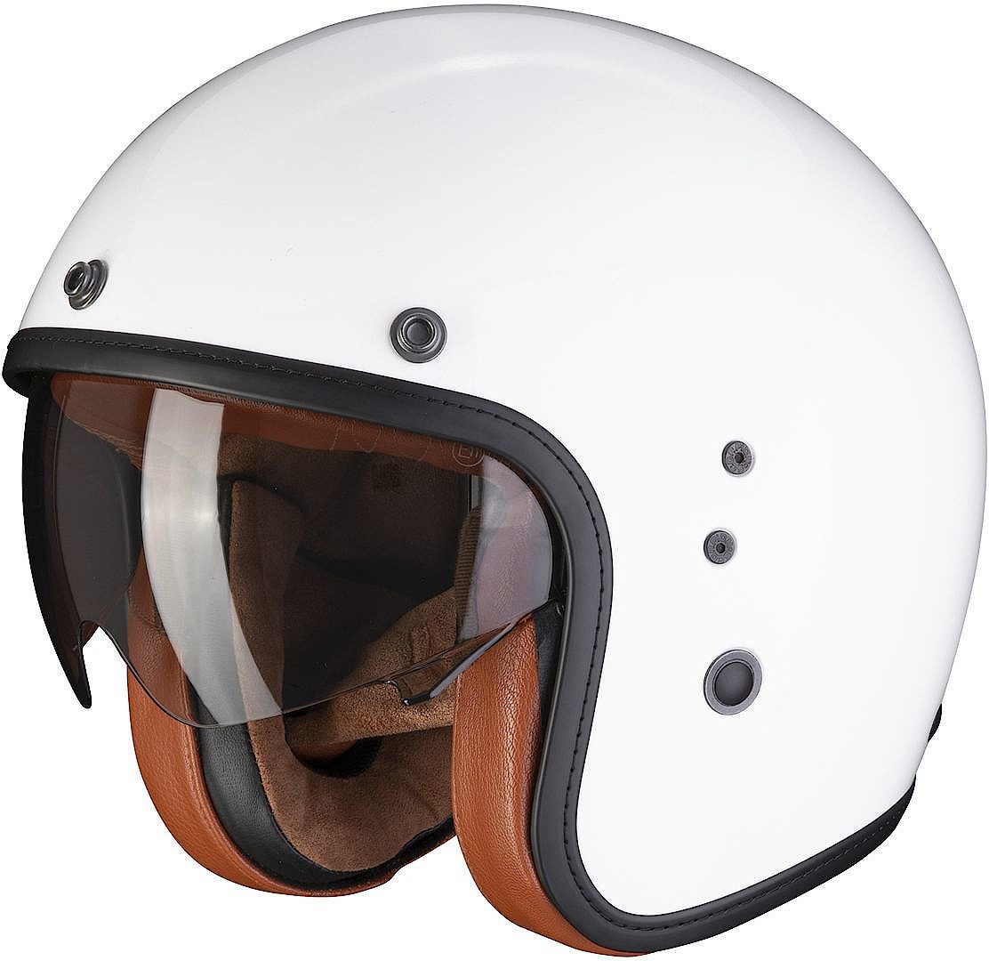 Scorpion Exo Motorradhelm Belfast Evo Luxe Jethelm, Sonnenvisier, Ratschenverschluss, ECE 22.06