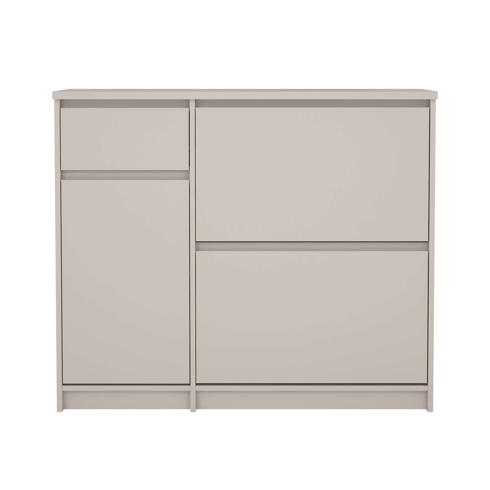 Home affaire Schuhschrank Naia Schuhregal mit2 Klappen, 1 Fach & 1 Schublade, modernes Design (B: 108,90 cm, T: 31,5 cm, H: 92,90 cm) Platz für 12 Schuhe, platz – Bild 2 von 5