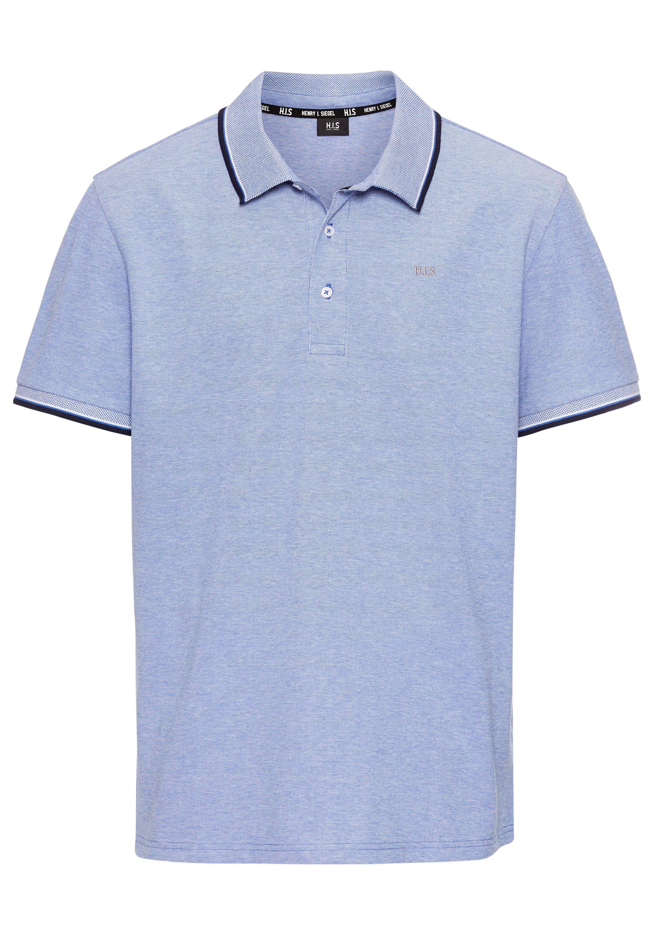 H.I.S Poloshirt mit sportlichen Kontraststreifen & Logo-Stickerei. Reduzierter Preis € 18,99. Unverbindliche Preisempfehlung € 22,99, (€ 18,99 pro 1 Stk)