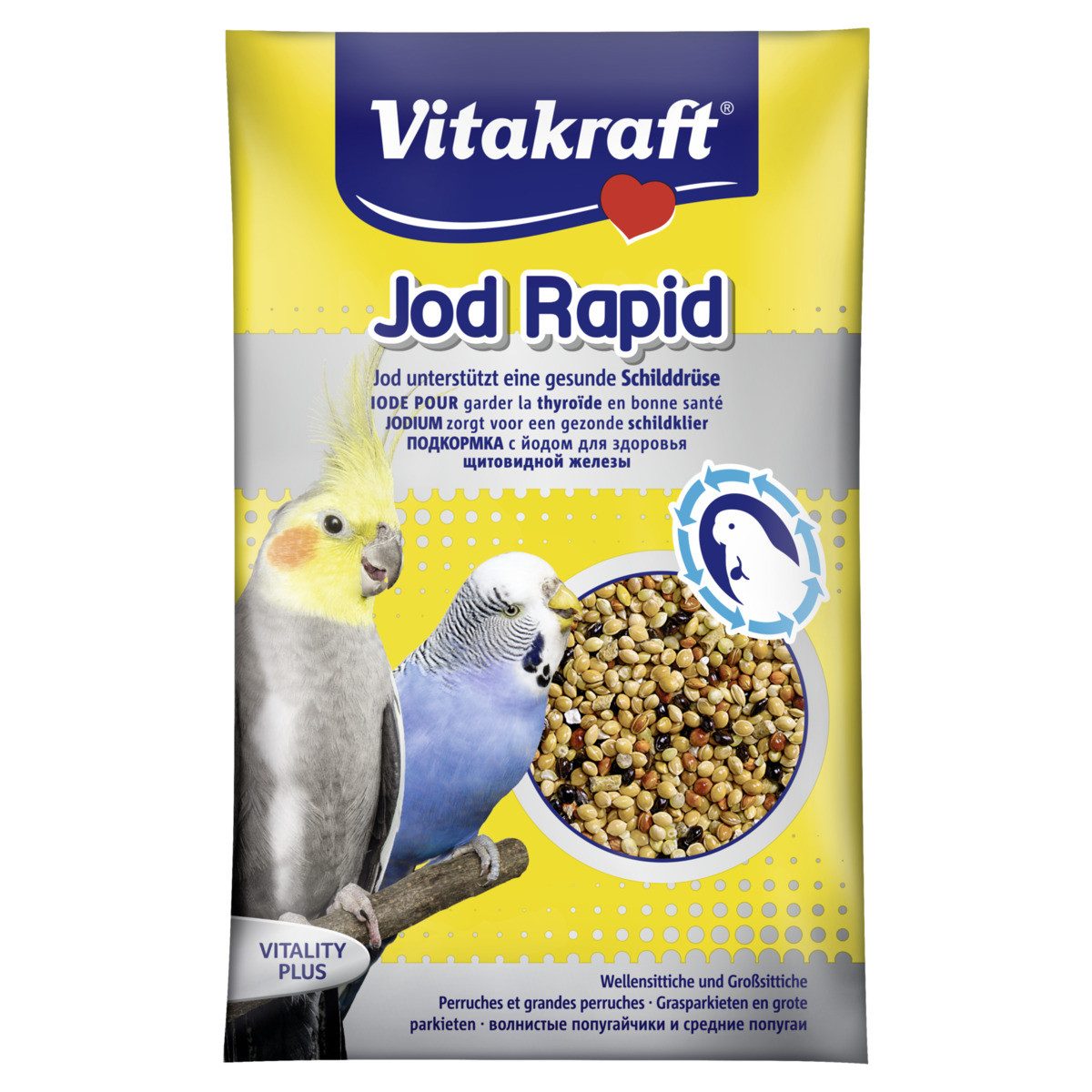 Vitakraft Jod Rapid für Wellensittiche & Großsittiche 20 g, Nahrungsergänzungsmittel für: Vogel
