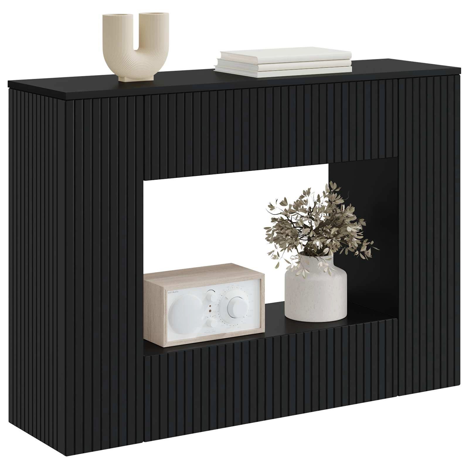 vidaXL Konsolentisch Konsolentisch Schwarz 101 x 29 x 74 cm Holzwerkstoff (1-St)