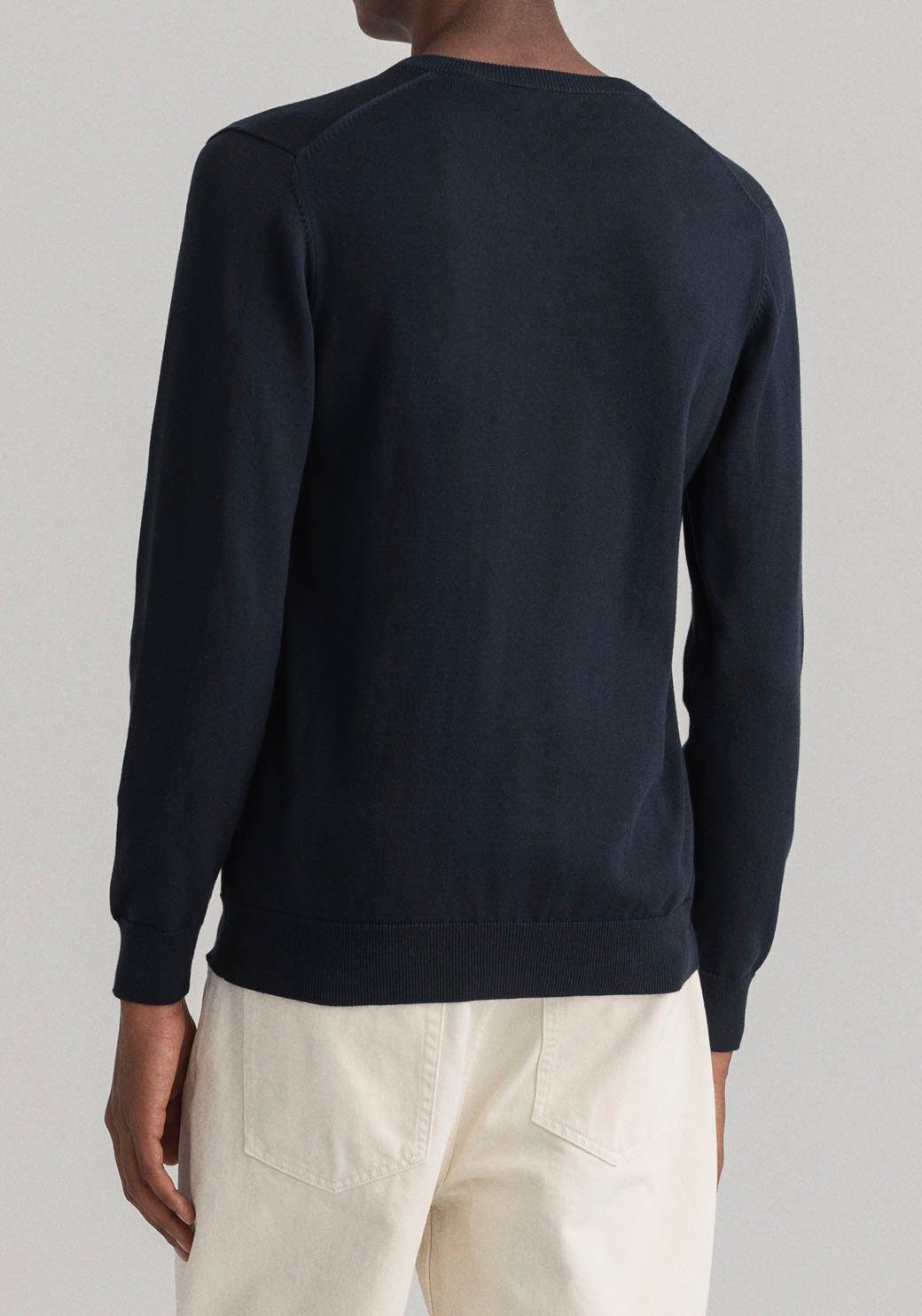 Gant Form weicher Classic Cotton V-Ausschnitt-Pullover 100% Baumwolle, normale Regular-fit/ V-Neck Premium aus Übergangspullover, Strickpullver