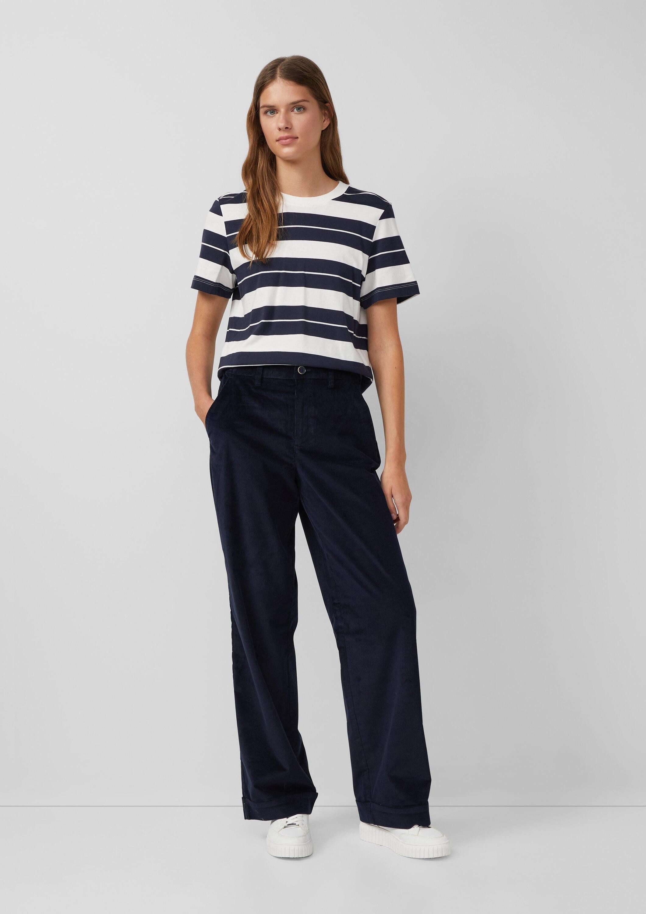 s.Oliver Chinos Hose Cordhose mit Wide Leg und umgeschlagenem Saum günstig online kaufen